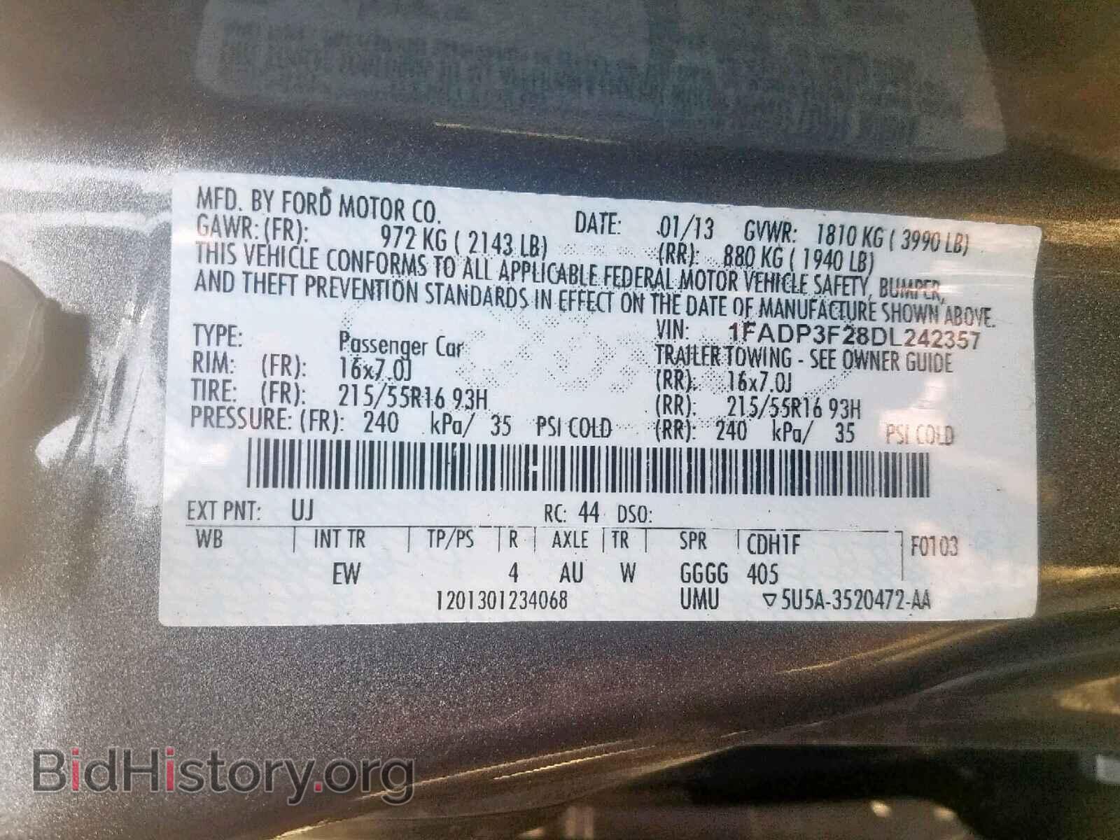 2013 FORD FOCUS SE - VIN: 1FADP3F28DL242357 - Фото 10