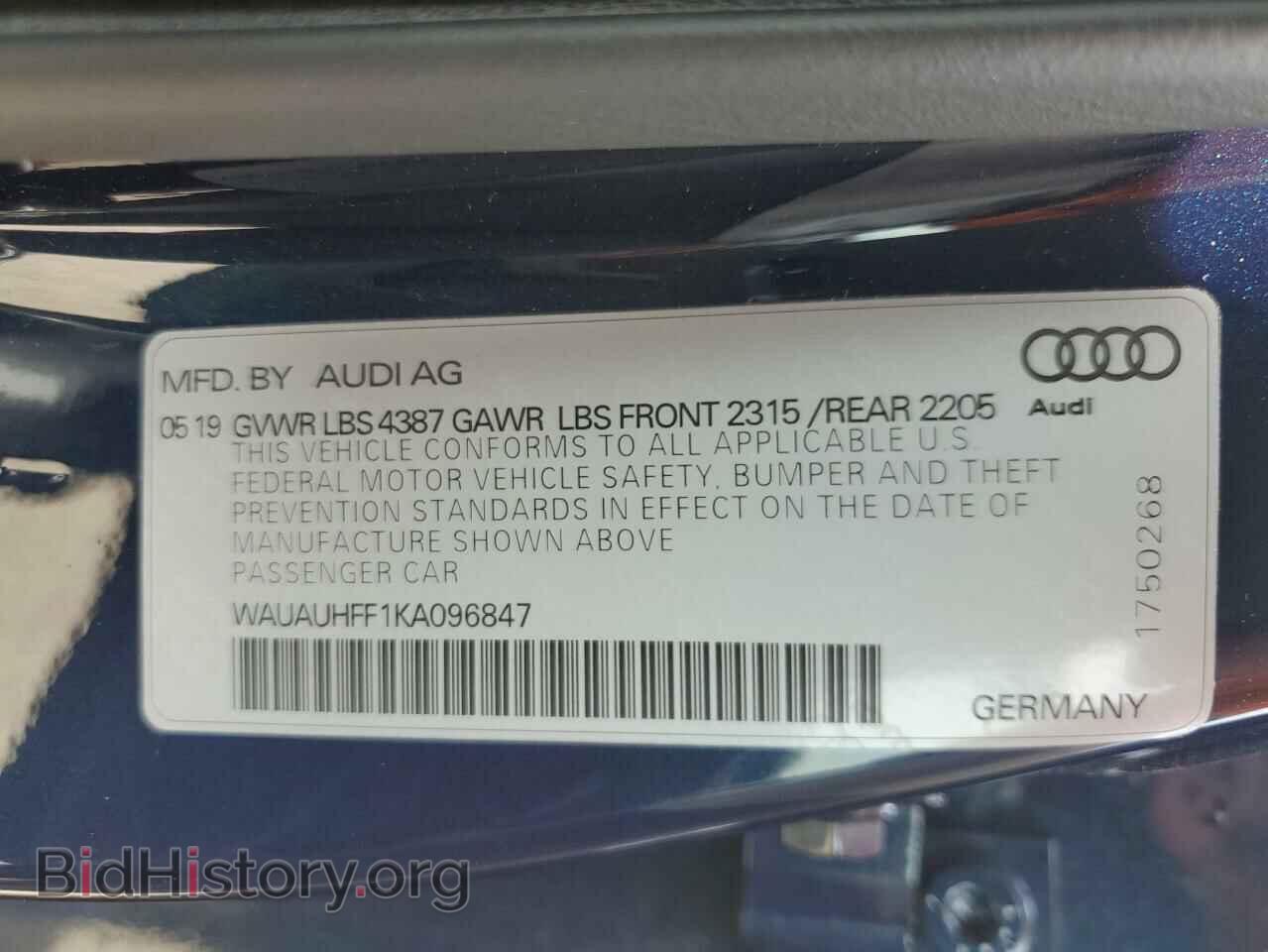 2019 AUDI A3 - VIN: WAUAUHFF1KA096847 - Фото 12
