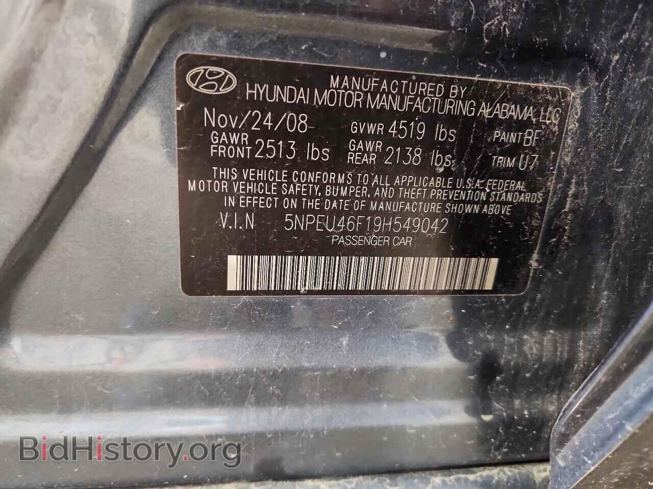 2009 HYUNDAI SONATA - VIN: 5NPEU46F19H549042 - Photo 12