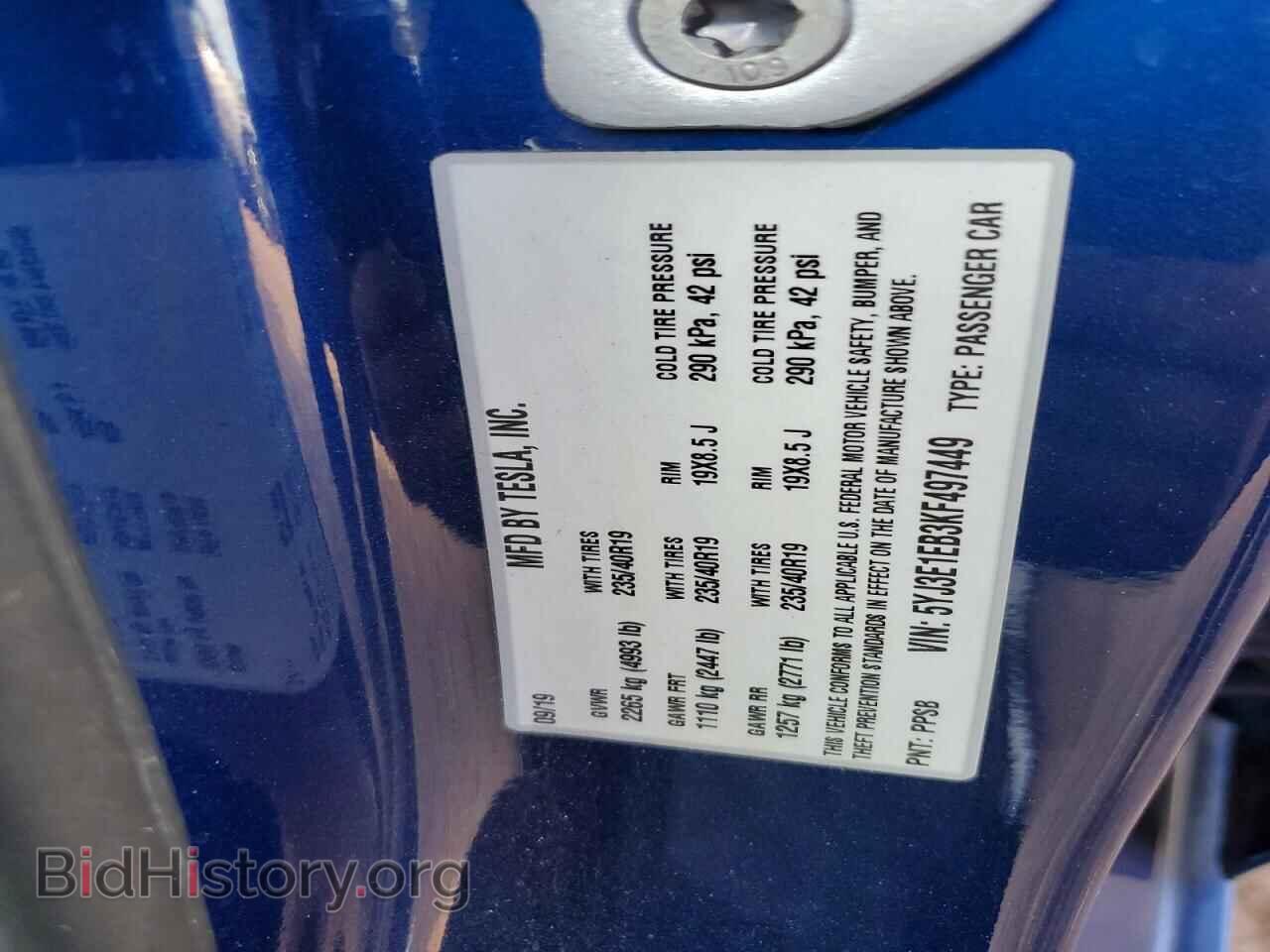 2019 TESLA MODEL 3 - VIN: 5YJ3E1EB3KF497449 - Photo 12