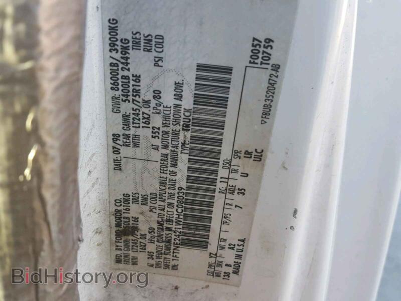 1998 Ford ECONOLINE (VIN 1FTNE2421WHC08039) — photo 10 of 10