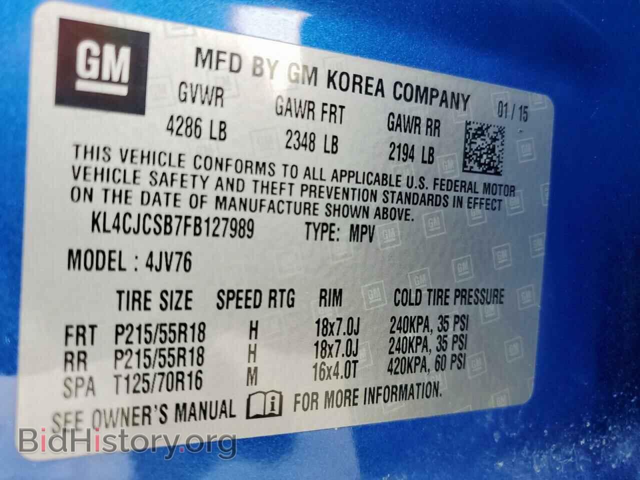 2015 BUICK ENCORE - VIN: KL4CJCSB7FB127989 - Photo 13