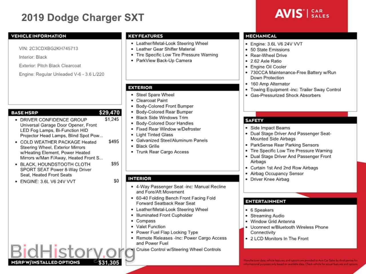 2019 DODGE CHARGER - VIN: 2C3CDXBG2KH745713 - Фото 12