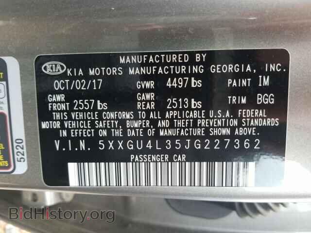 2018 KIA OPTIMA - VIN: 5XXGU4L35JG227362 - Photo 10