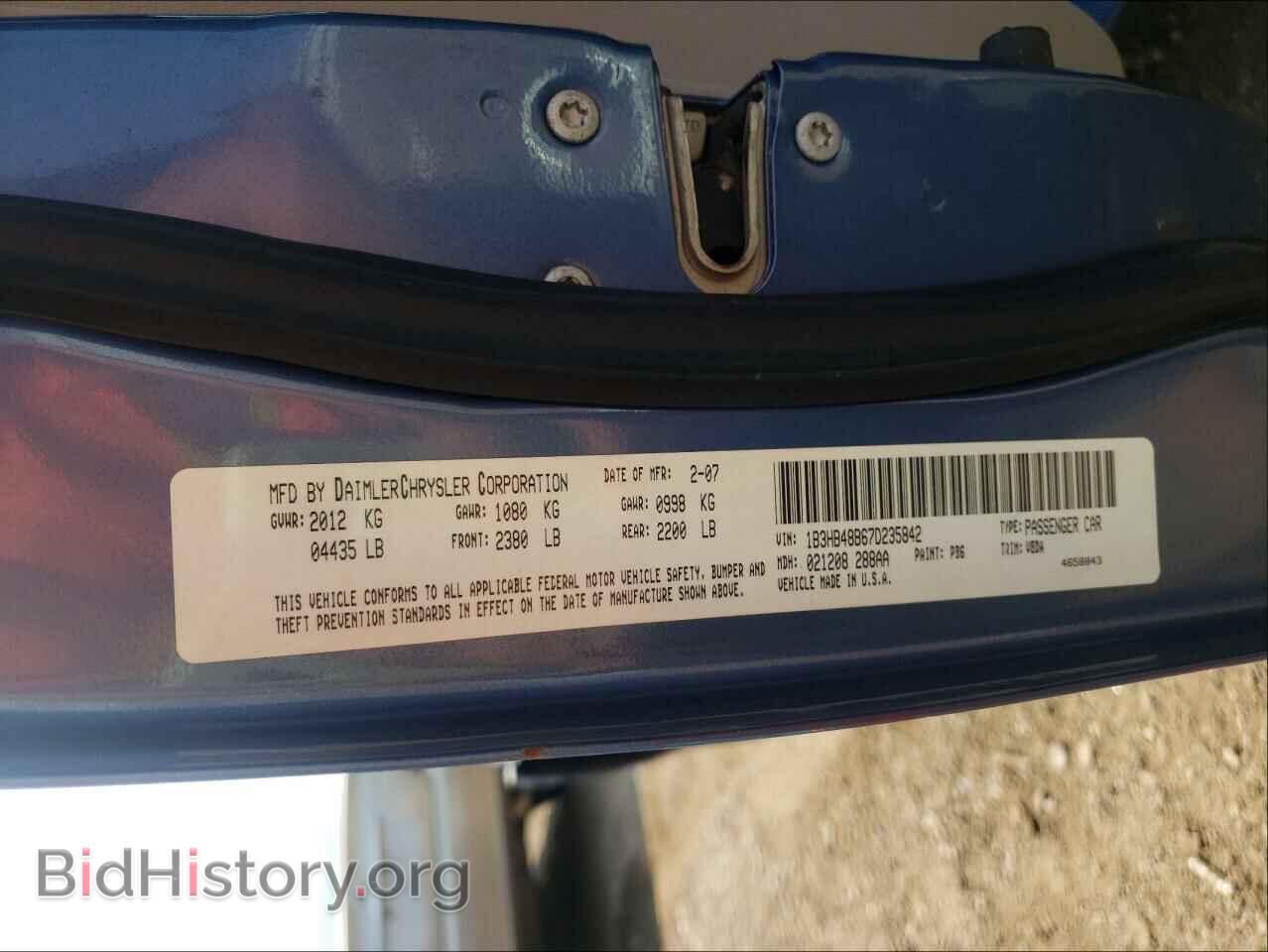 2007 DODGE CALIBER - VIN: 1B3HB48B67D235842 - Фото 10