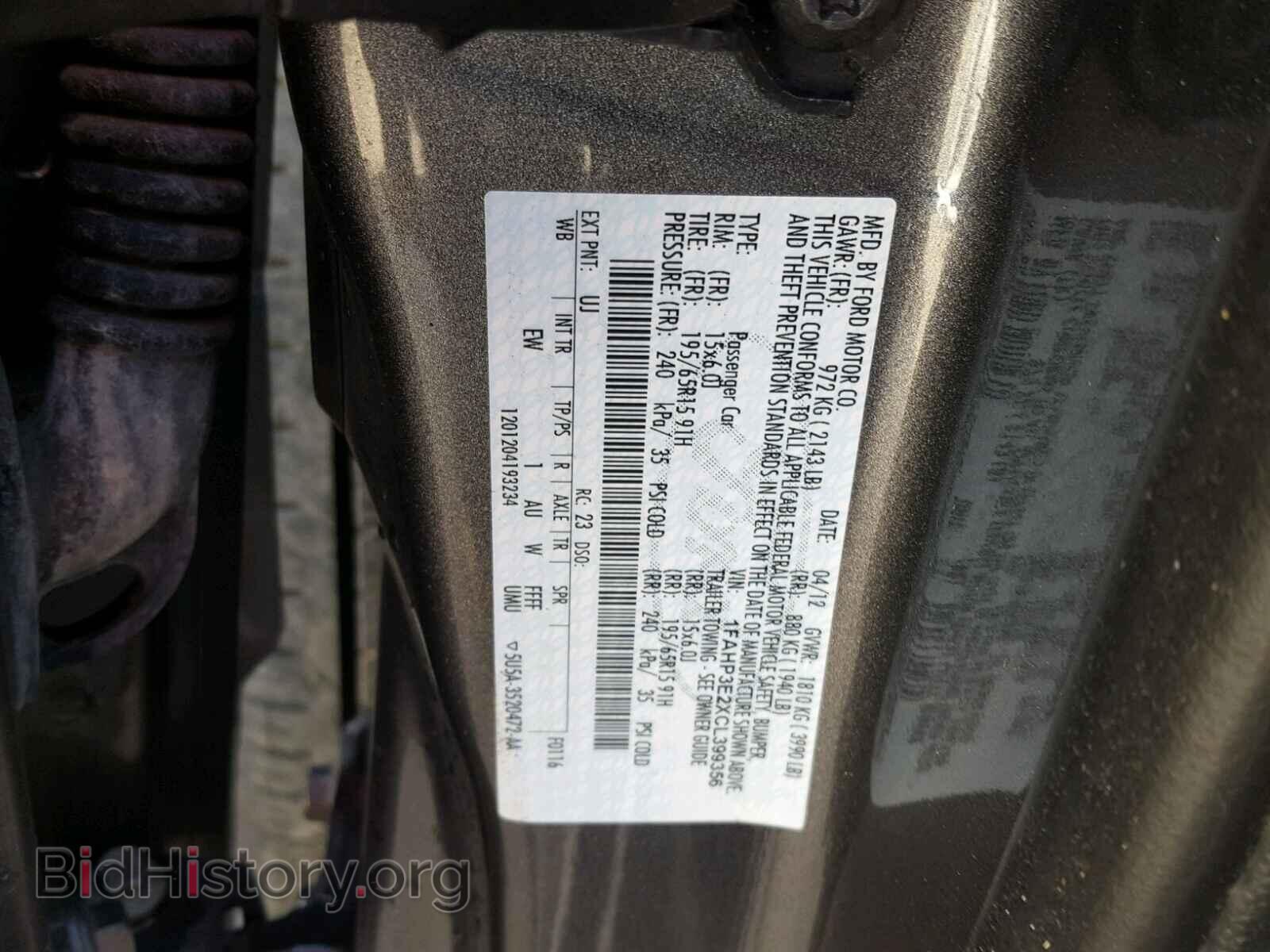2012 FORD FOCUS - VIN: 1FAHP3E2XCL399356 - Фото 10