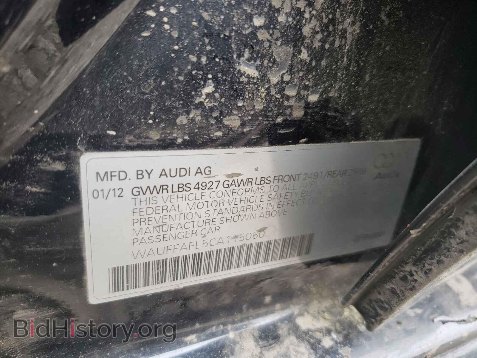 2012 AUDI A4 - VIN: WAUFFAFL5CA115060 - Фото 10