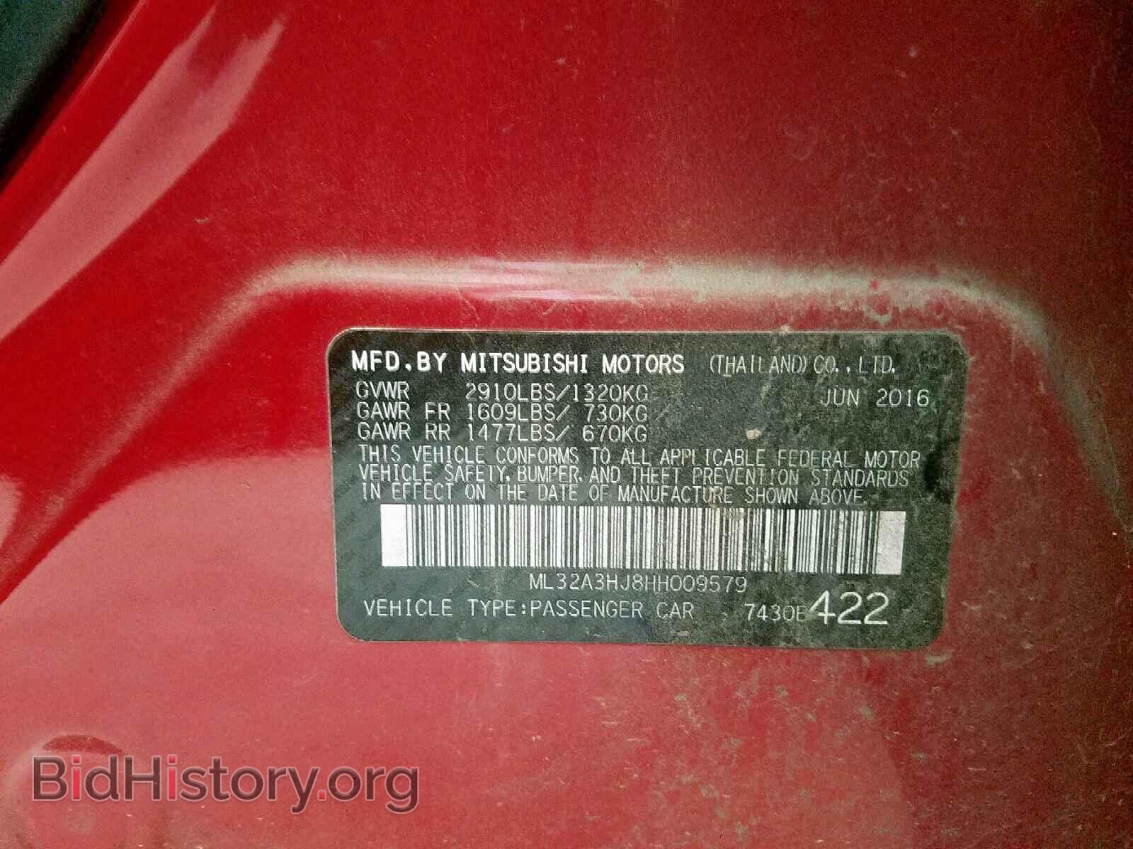 2017 MITSUBISHI MIRAGE - VIN: ML32A3HJ8HH009579 - Фото 10