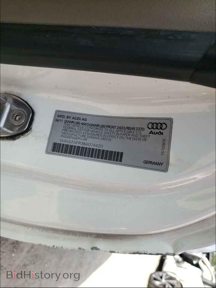 2011 AUDI A5 - VIN: WAULFAFR3BA074420 - Фото 10