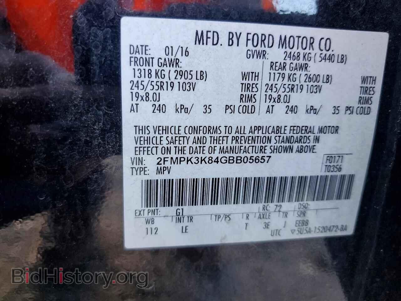 2016 FORD EDGE - VIN: 2FMPK3K84GBB05657 - Photo 13