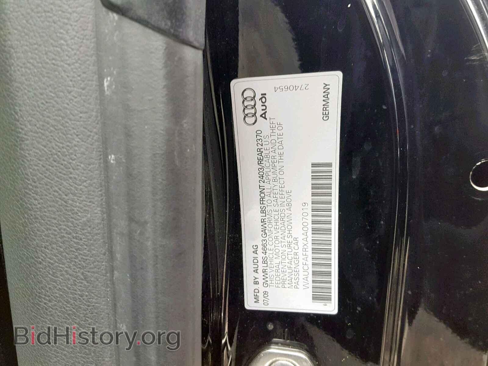 2010 AUDI A5 PREMIUM - VIN: WAUCFAFRXAA007019 - Фото 10