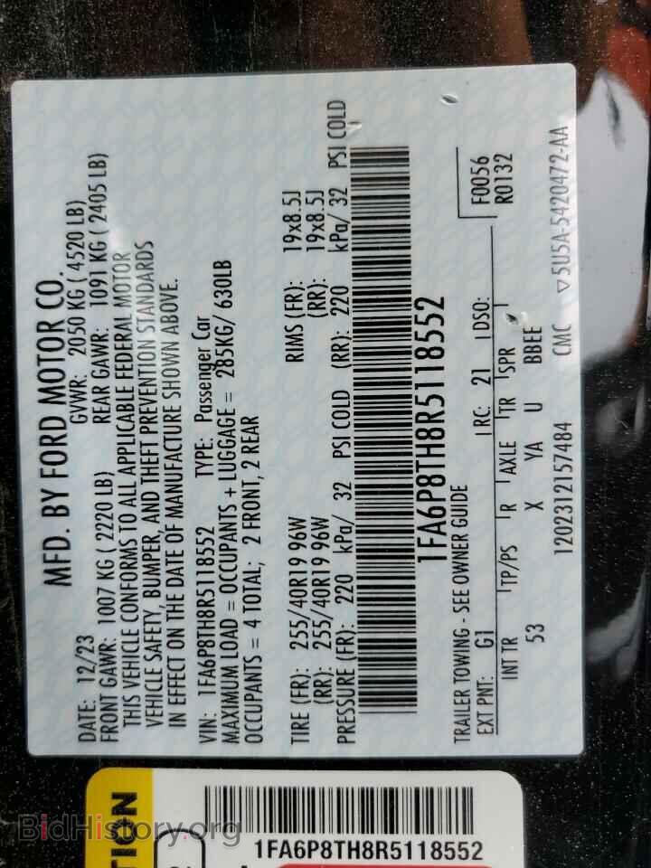 2024 FORD ALL Models - VIN: 1FA6P8TH8R5118552 - Фото 14