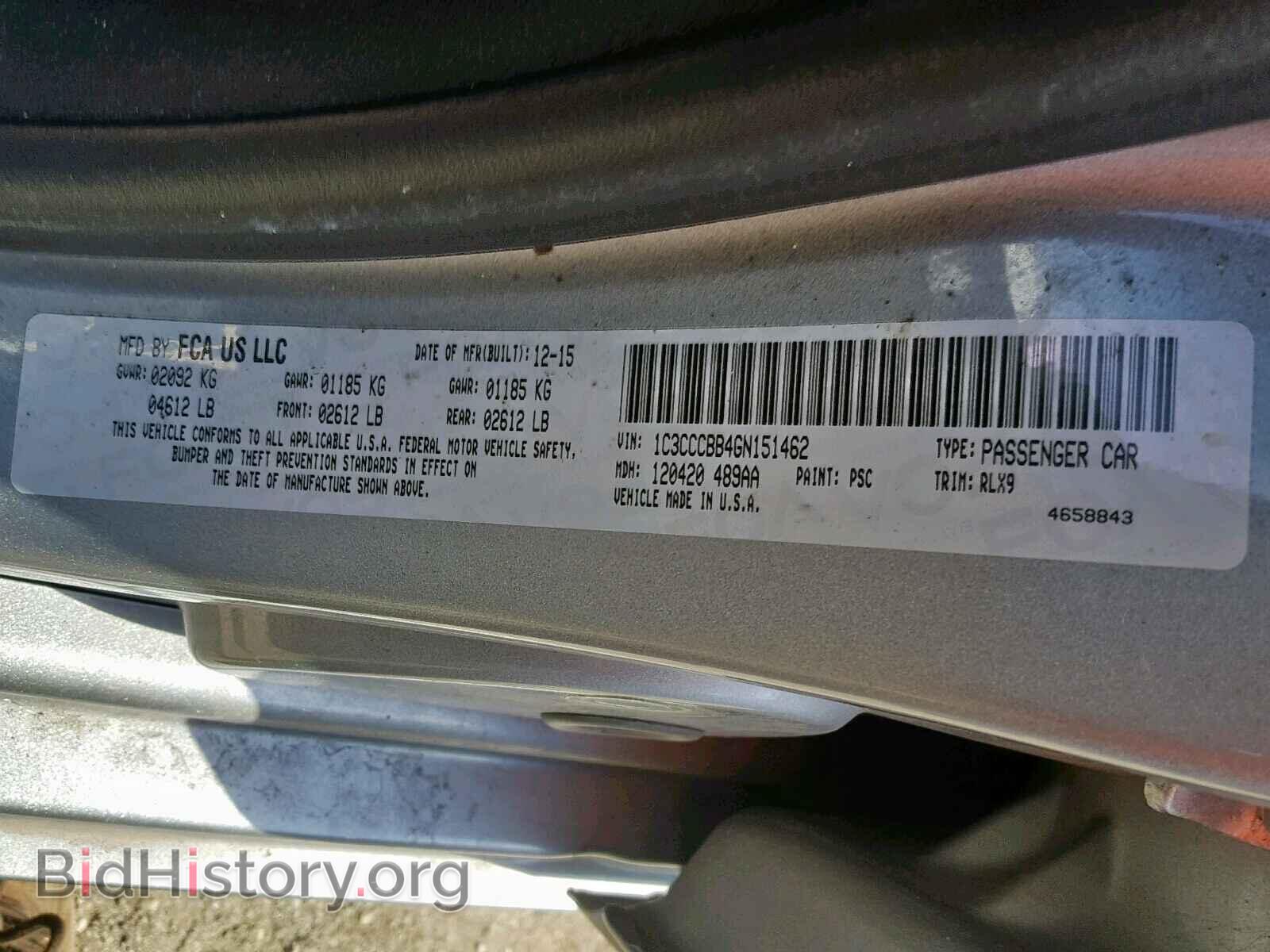 2016 CHRYSLER 200 - VIN: 1C3CCCBB4GN151462 - Фото 10
