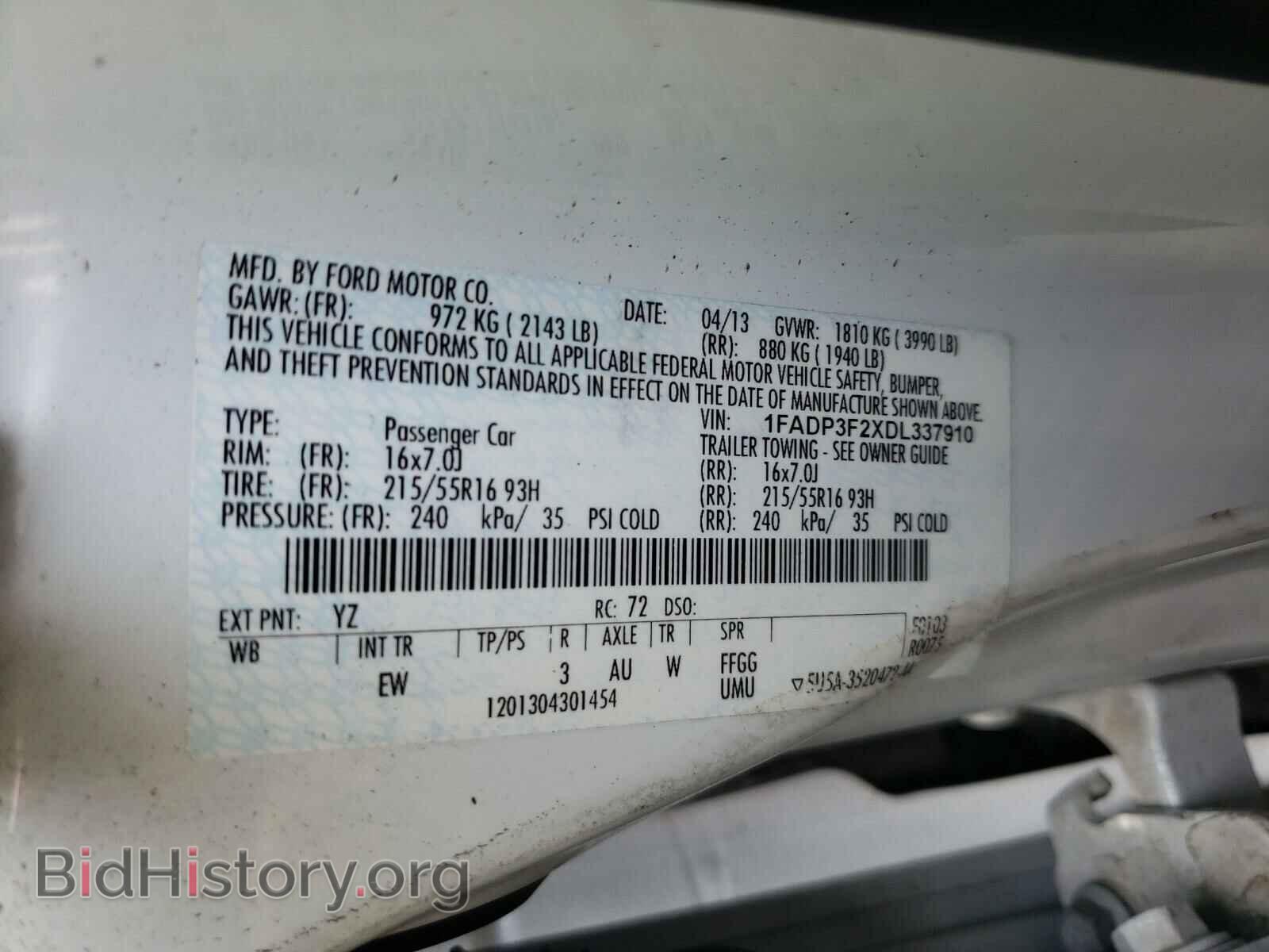 2013 FORD FOCUS - VIN: 1FADP3F2XDL337910 - Photo 10