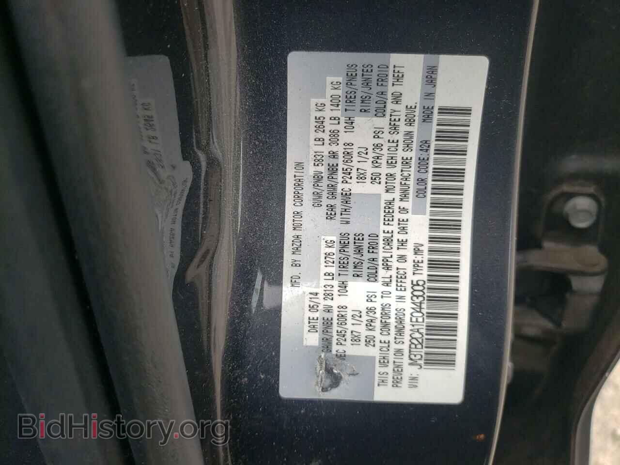 2014 MAZDA CX-9 - VIN: JM3TB2CA1E0443005 - Фото 12