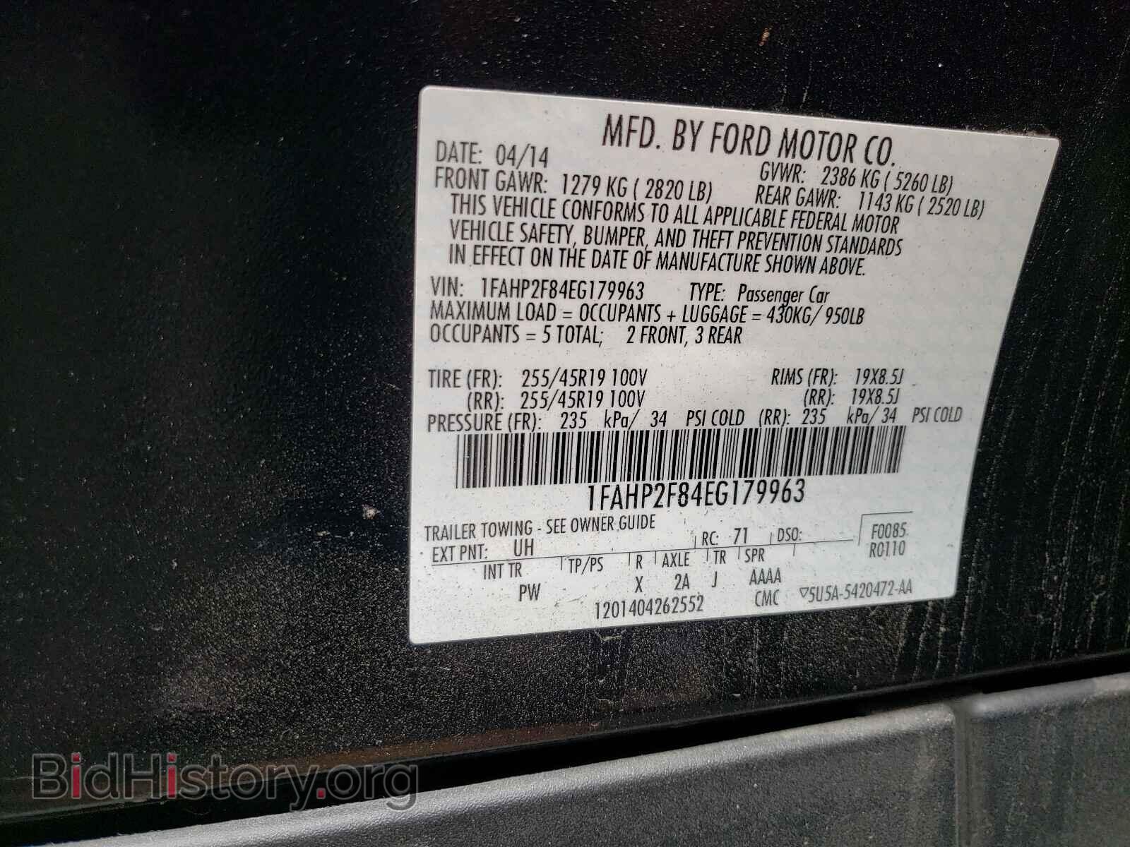 2014 FORD TAURUS - VIN: 1FAHP2F84EG179963 - Photo 10