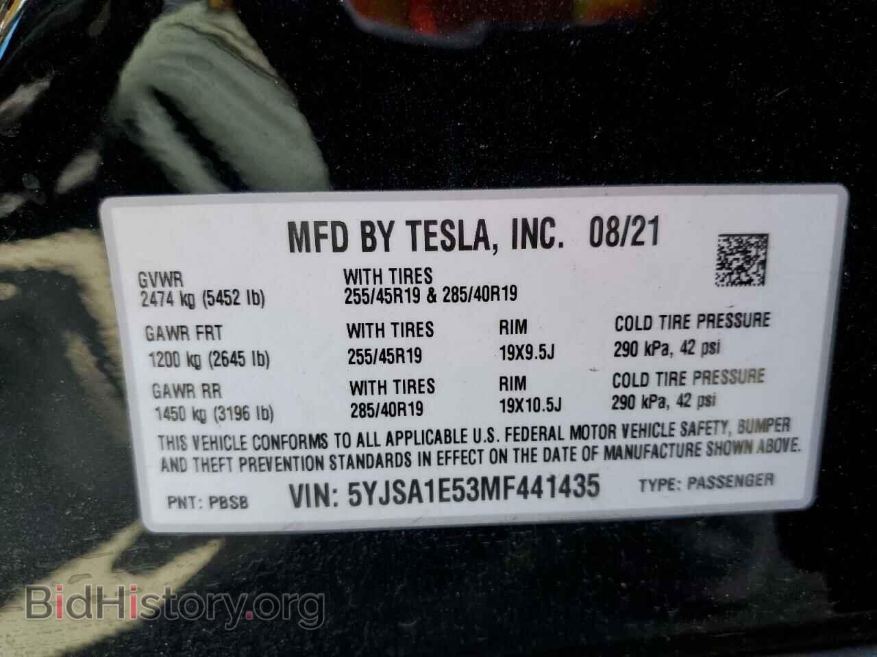 2021 TESLA MODEL S - VIN: 5YJSA1E53MF441435 - Photo 13