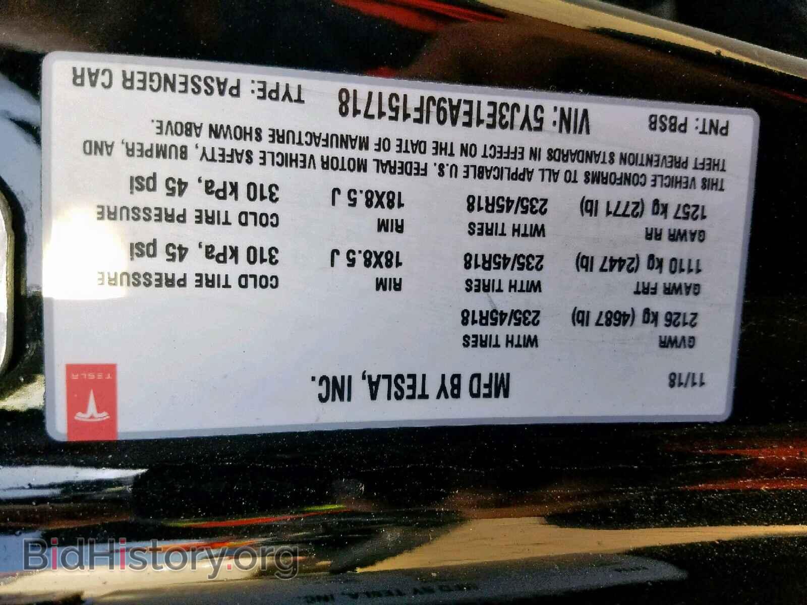 2018 TESLA MODEL 3 - VIN: 5YJ3E1EA9JF151718 - Photo 10