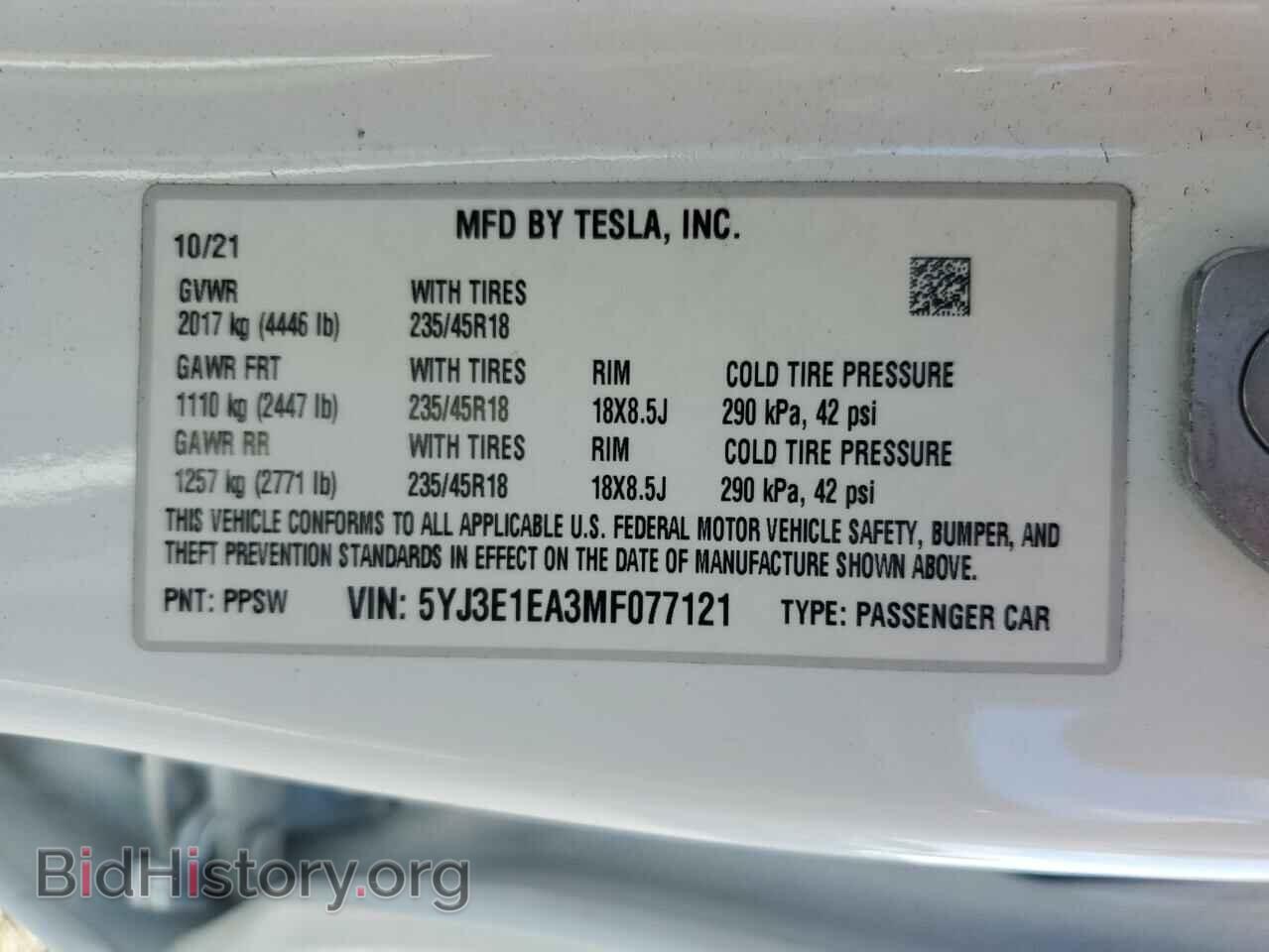 2021 TESLA MODEL 3 - VIN: 5YJ3E1EA3MF077121 - Photo 13
