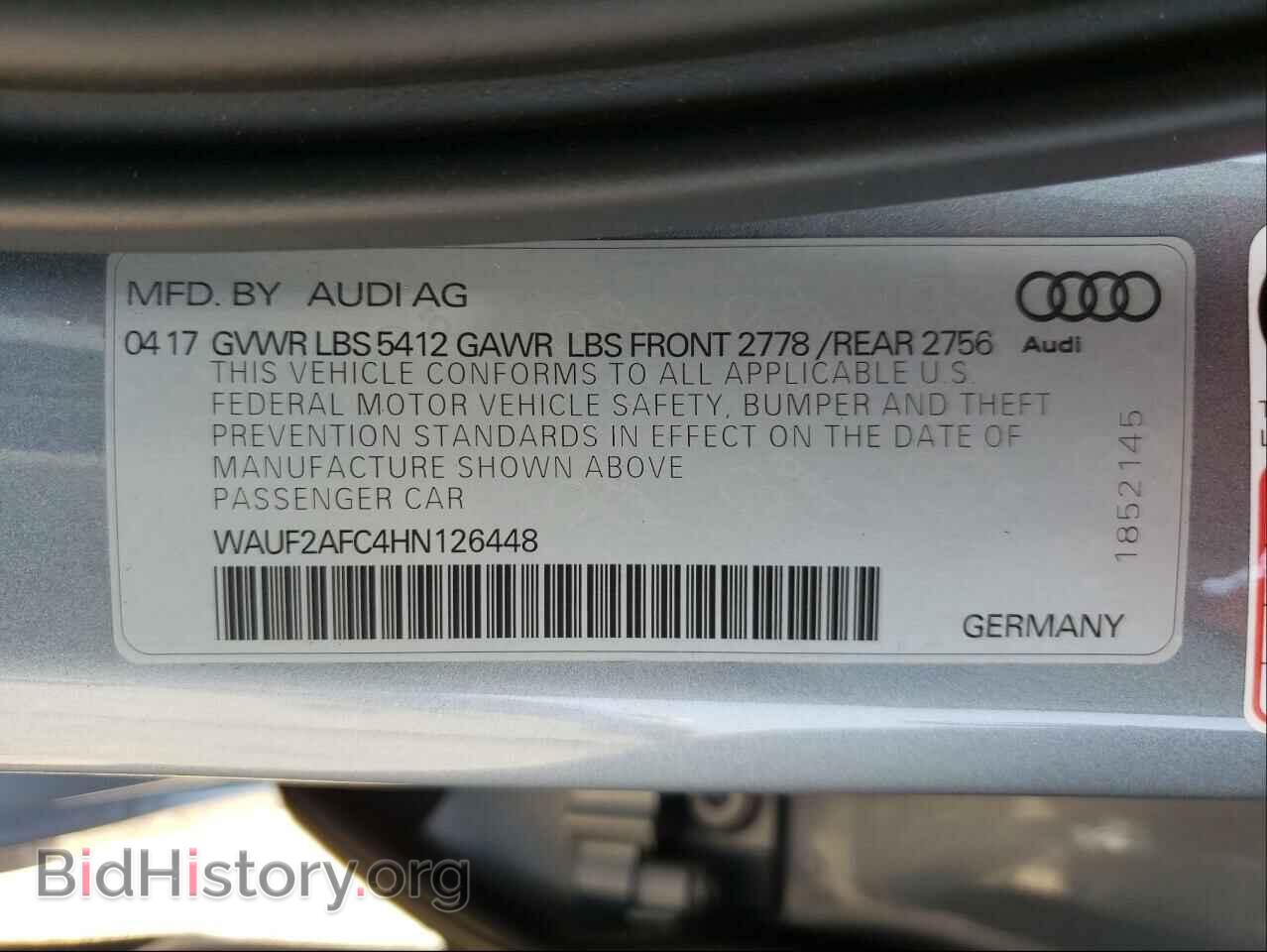 2017 AUDI A6 - VIN: WAUF2AFC4HN126448 - Фото 10