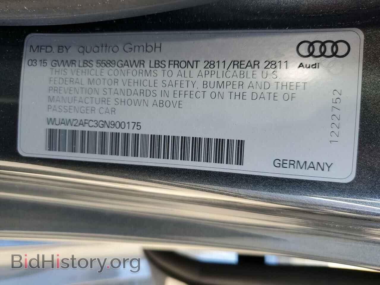 2016 AUDI S7/RS7 - VIN: WUAW2AFC3GN900175 - Фото 12
