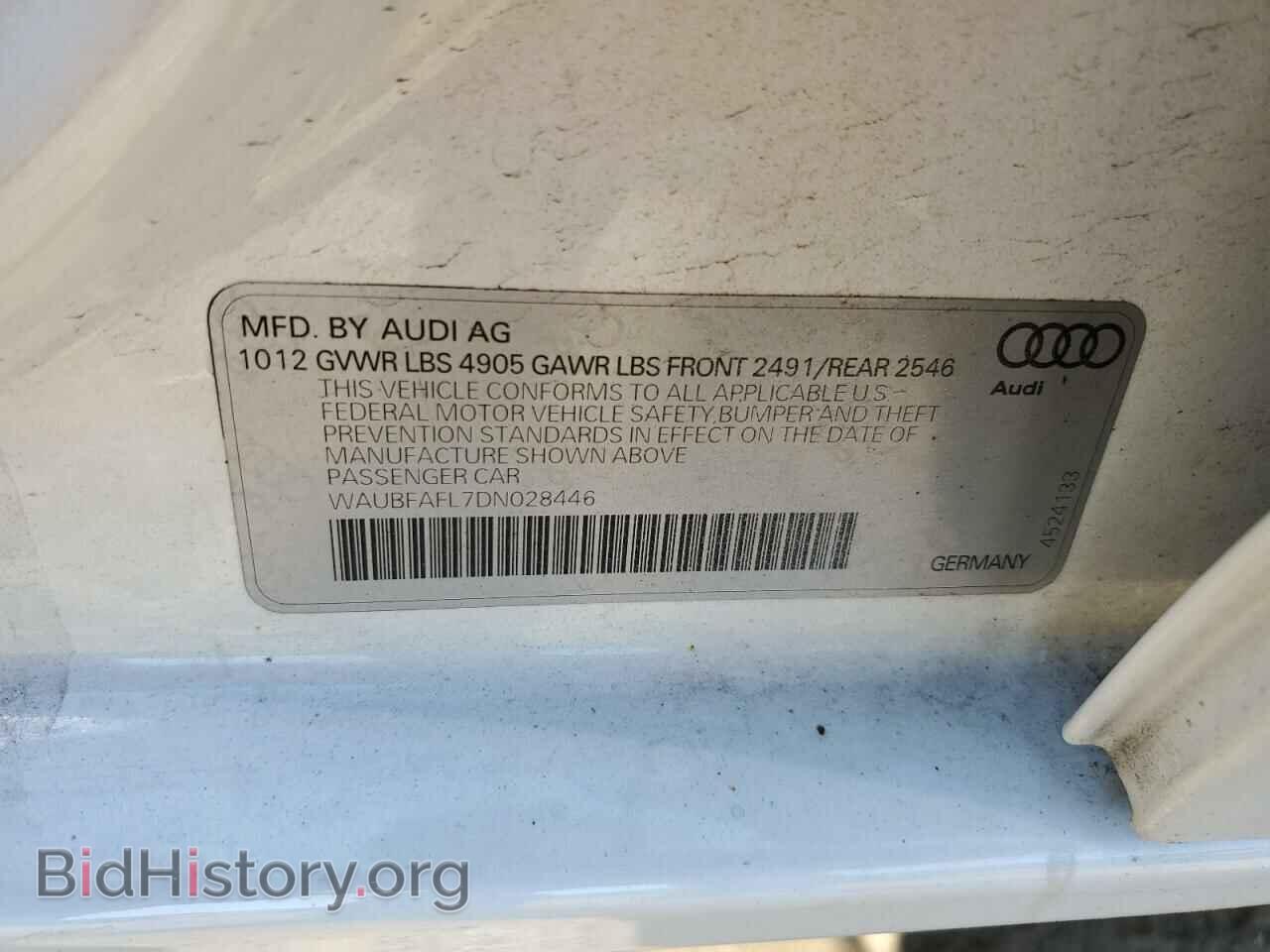 2013 AUDI A4 - VIN: WAUBFAFL7DN028446 - Фото 10