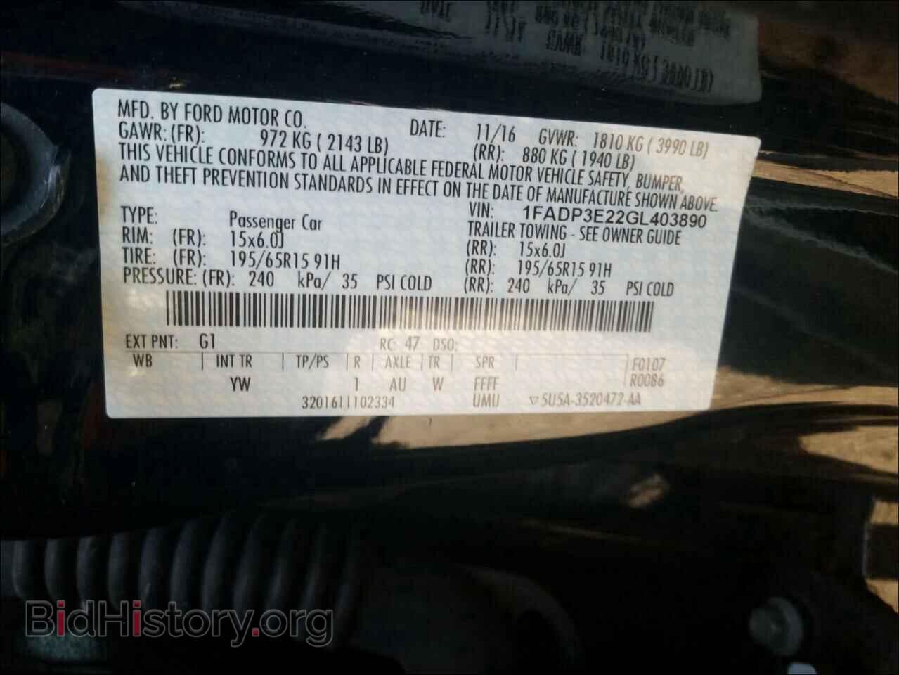 2016 FORD FOCUS - VIN: 1FADP3E22GL403890 - Photo 10