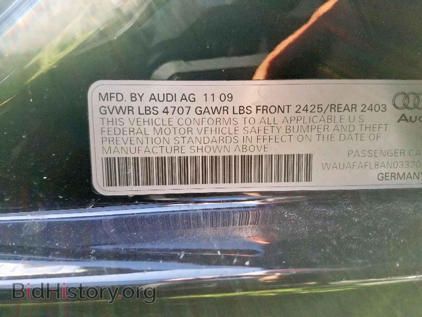 2010 AUDI A4 - VIN: WAUAFAFL8AN033209 - Фото 10