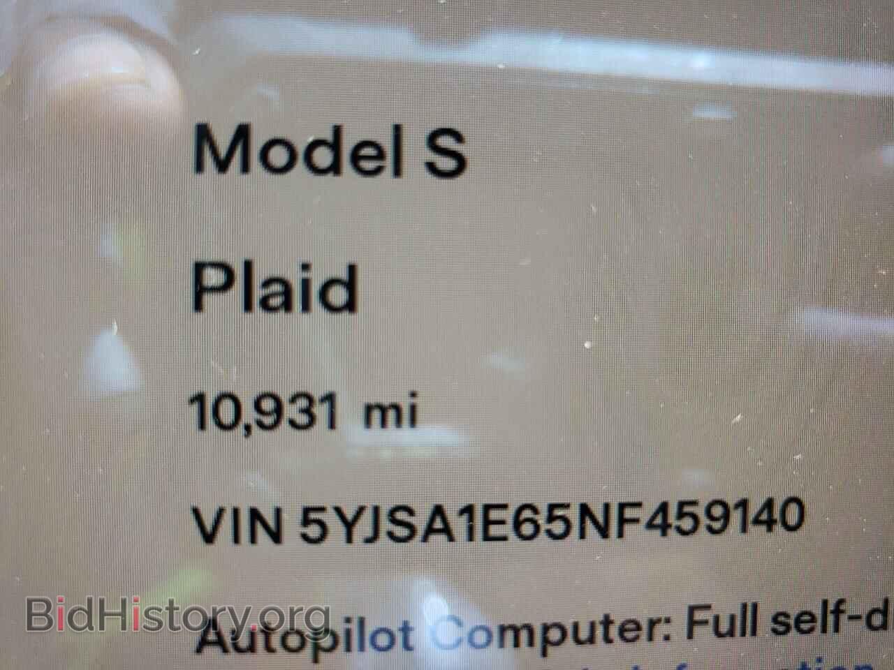 2022 TESLA MODEL S - VIN: 5YJSA1E65NF459140 - Фото 8