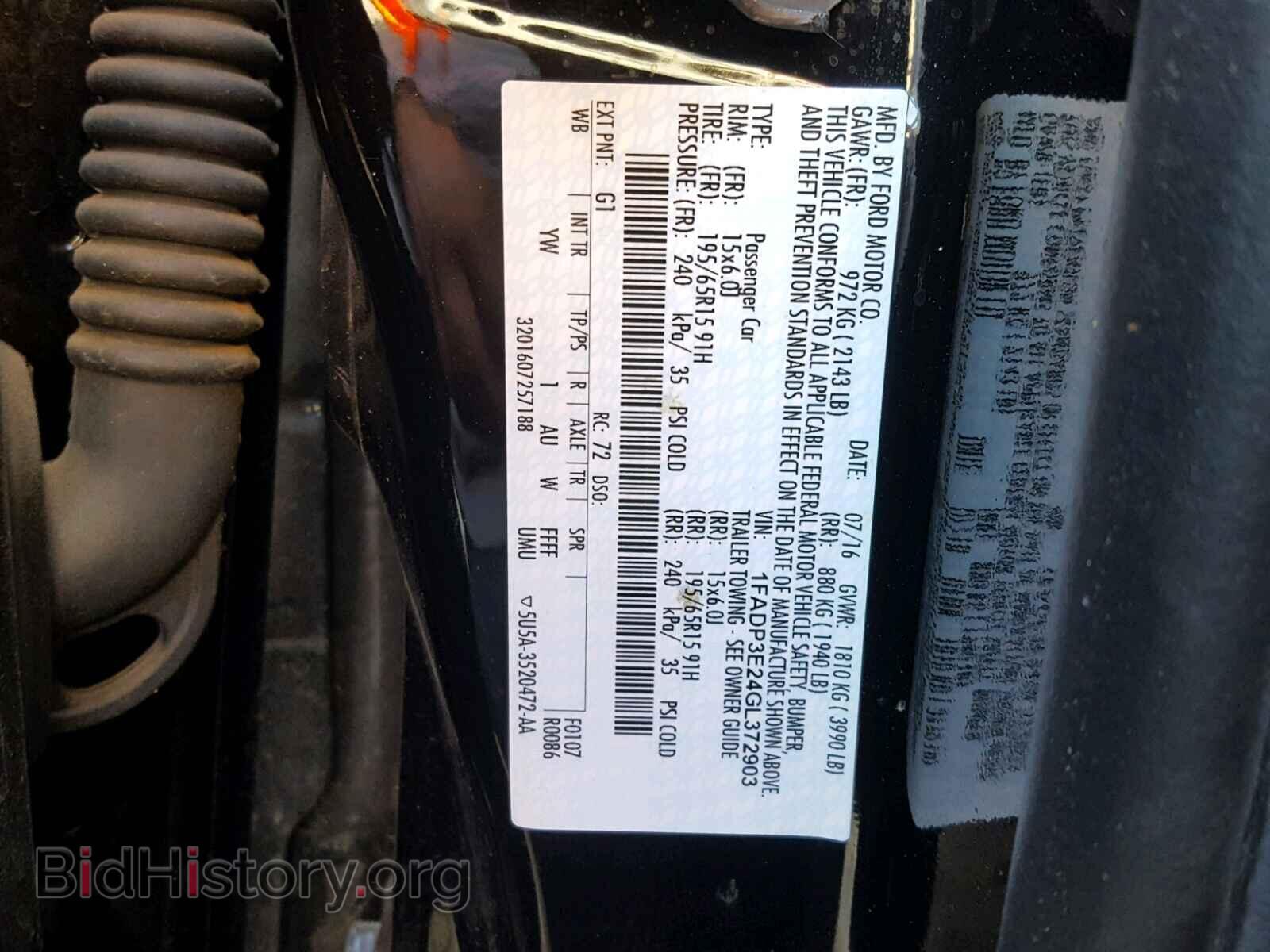 2016 FORD FOCUS - VIN: 1FADP3E24GL372903 - Фото 10