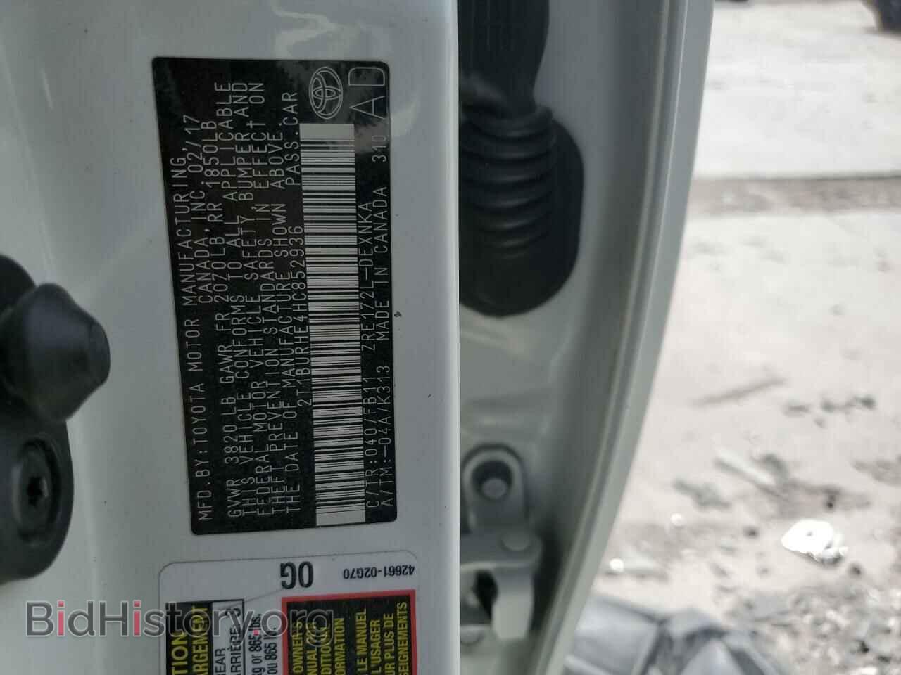 2017 TOYOTA COROLLA - VIN: 2T1BURHE4HC852936 - Фото 12