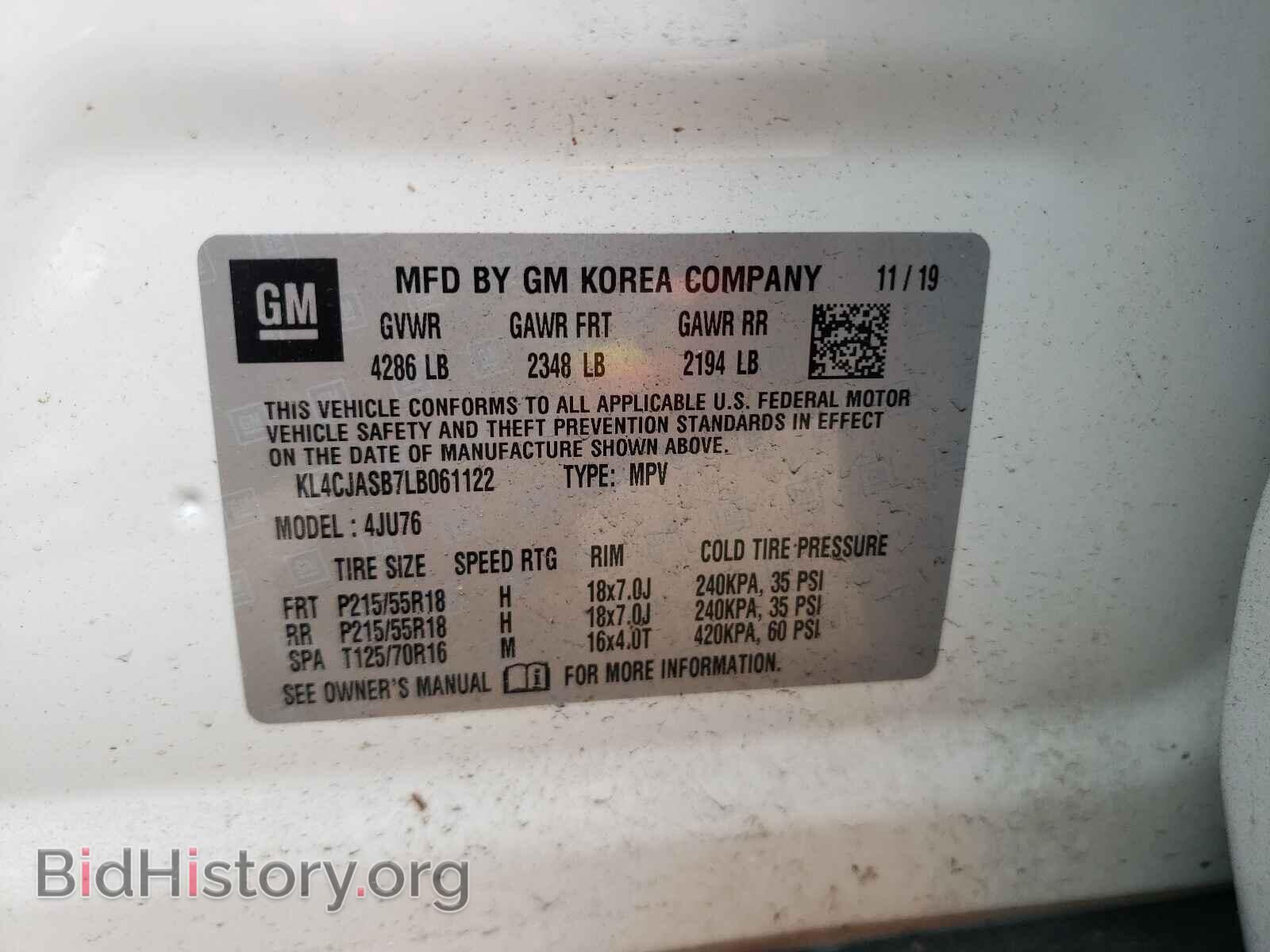 2020 BUICK ENCORE - VIN: KL4CJASB7LB061122 - Photo 10