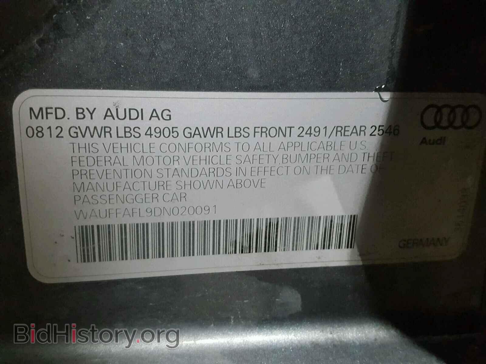2013 AUDI A4 - VIN: WAUFFAFL9DN020091 - Photo 10