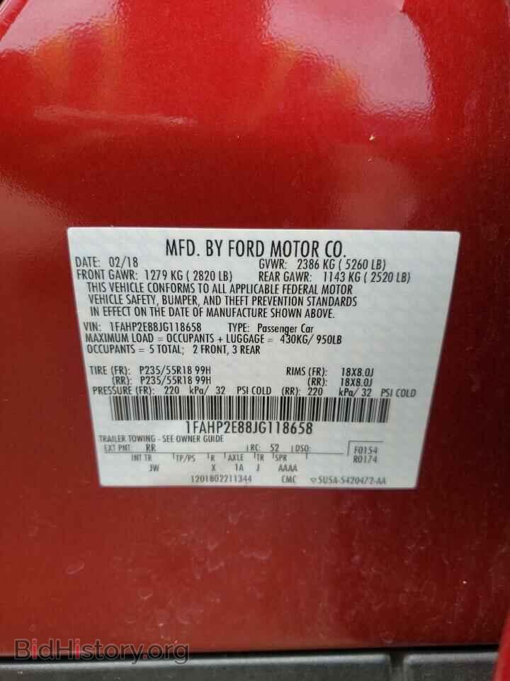 2018 Ford TAURUS (VIN 1FAHP2E88JG118658) — photo 10 of 10