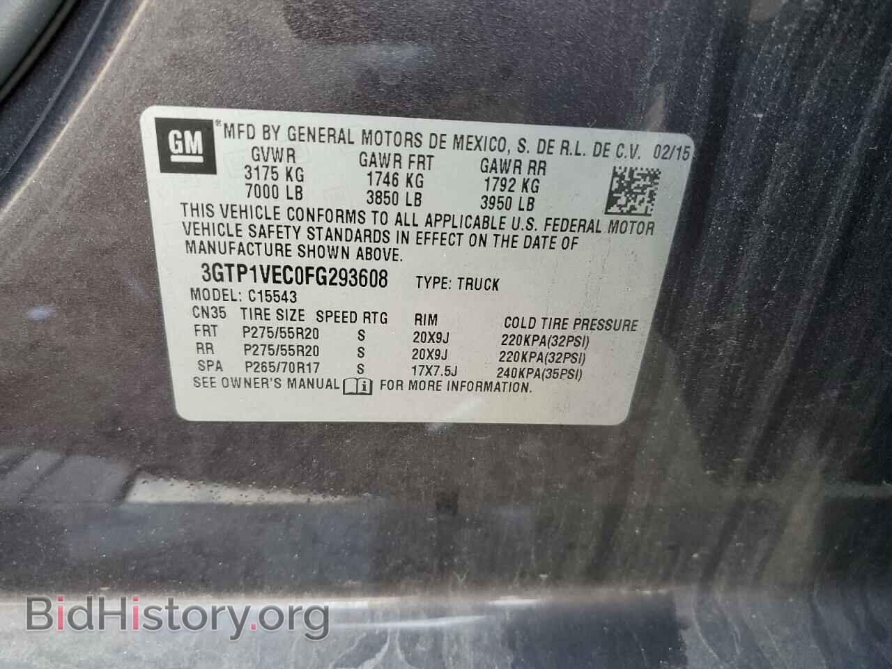 2015 GMC SIERRA - VIN: 3GTP1VEC0FG293608 - Photo 13