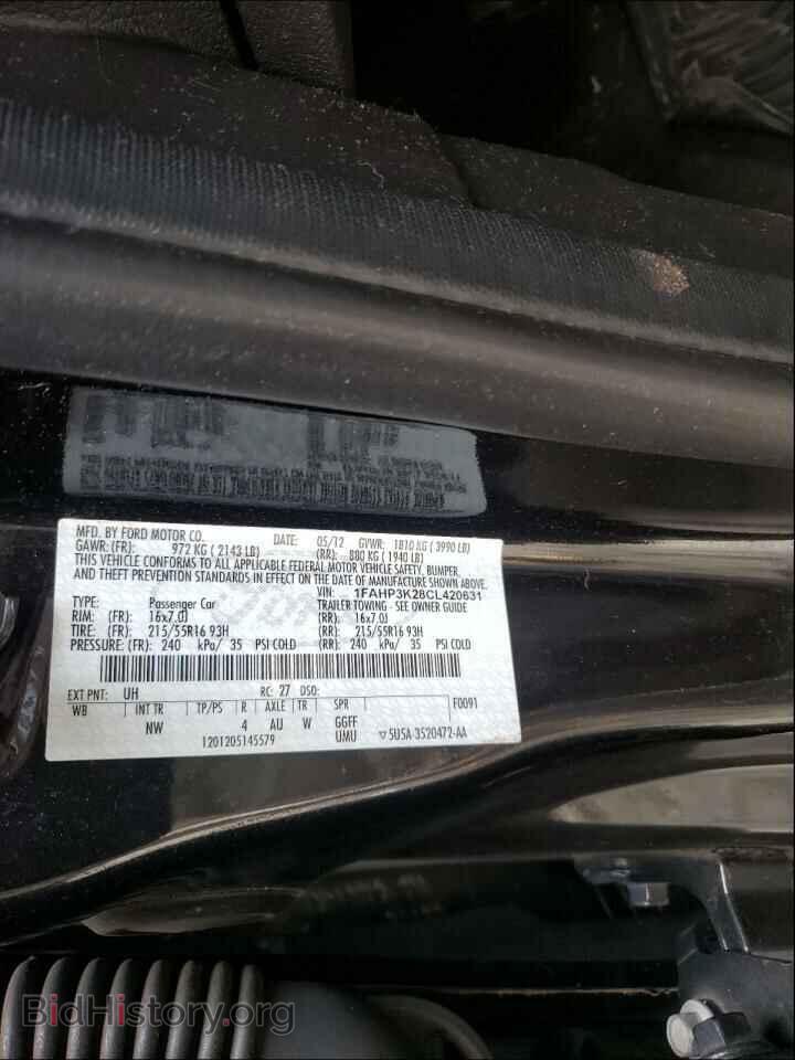 2012 FORD FOCUS - VIN: 1FAHP3K28CL420631 - Фото 10