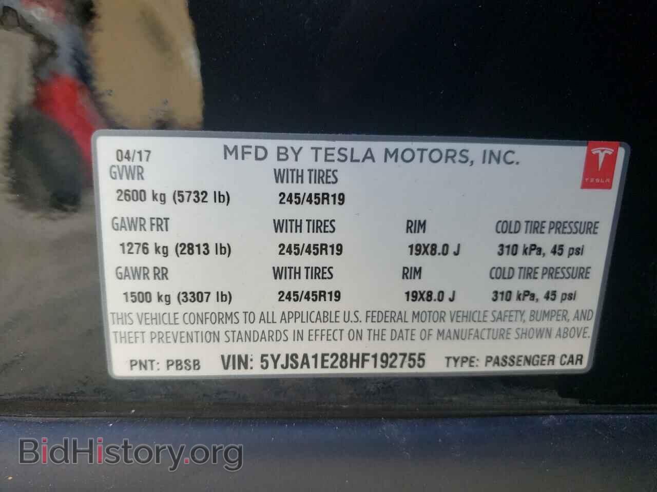 2017 TESLA MODEL S - VIN: 5YJSA1E28HF192755 - Photo 10