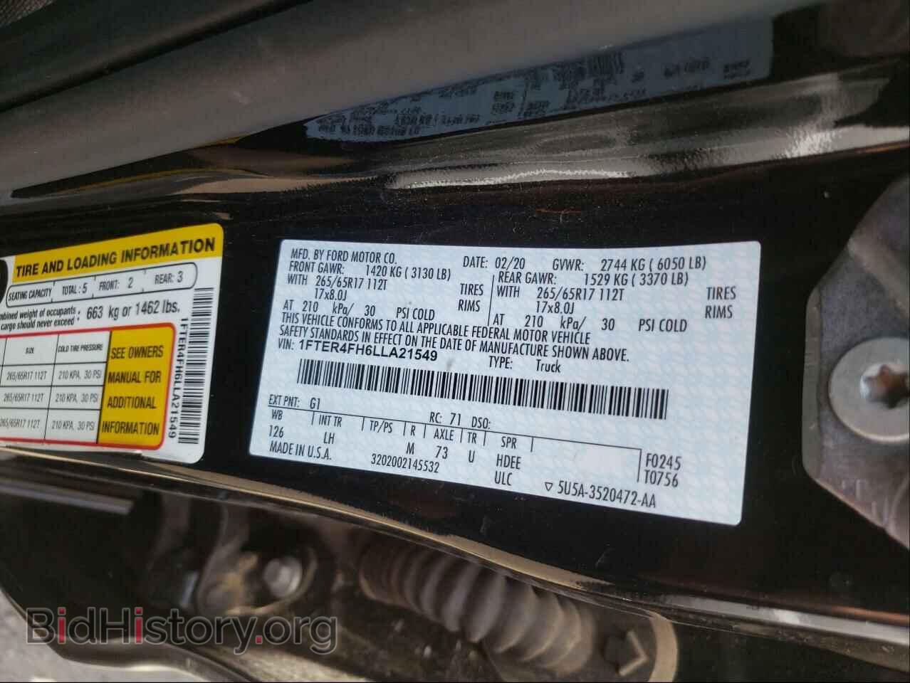 2020 FORD RANGER - VIN: 1FTER4FH6LLA21549 - Photo 10