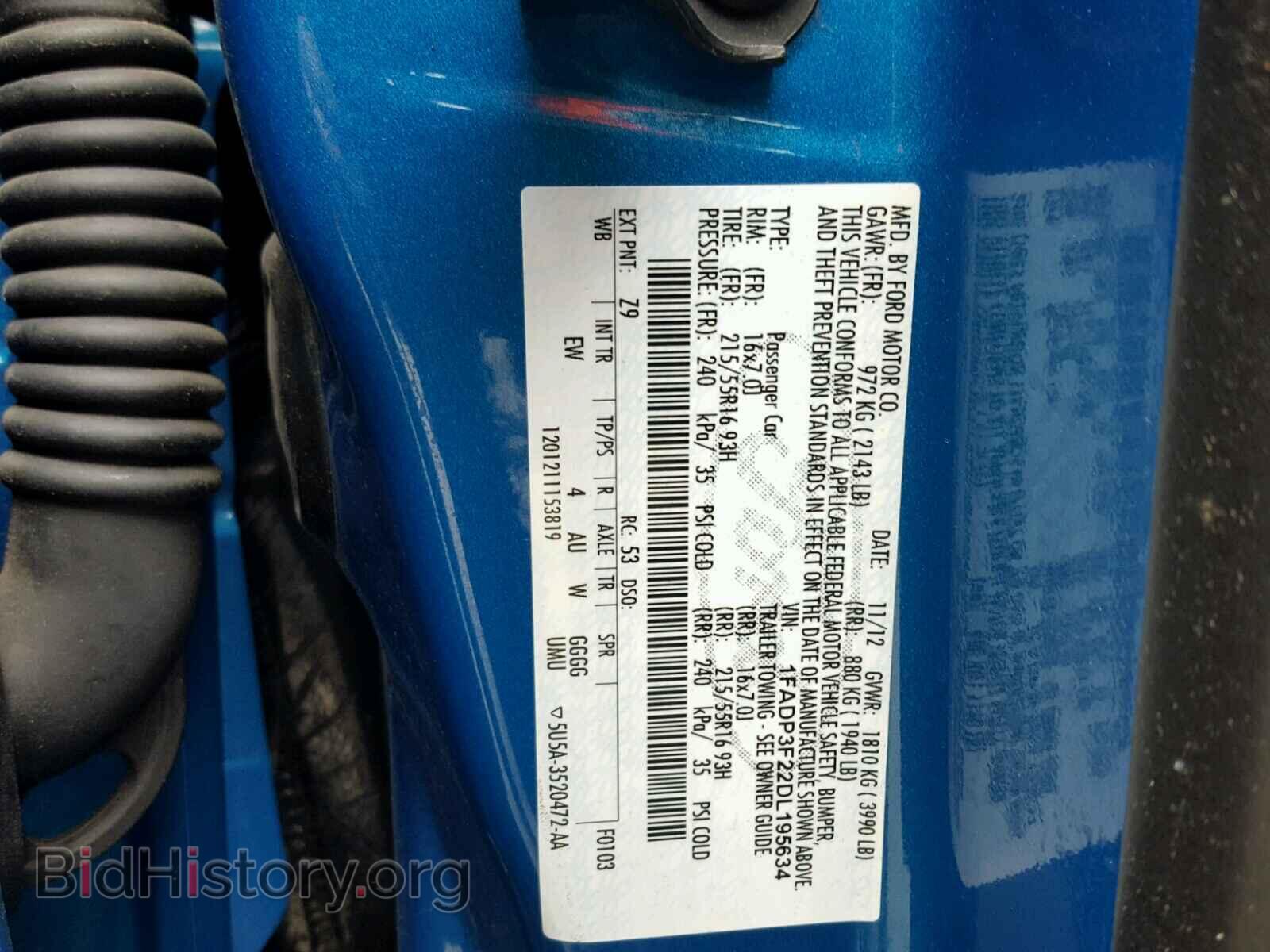 2013 FORD FOCUS - VIN: 1FADP3F22DL195634 - Фото 10