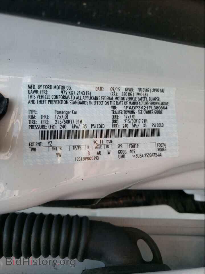 2015 FORD FOCUS - VIN: 1FADP3K21FL380864 - Фото 10