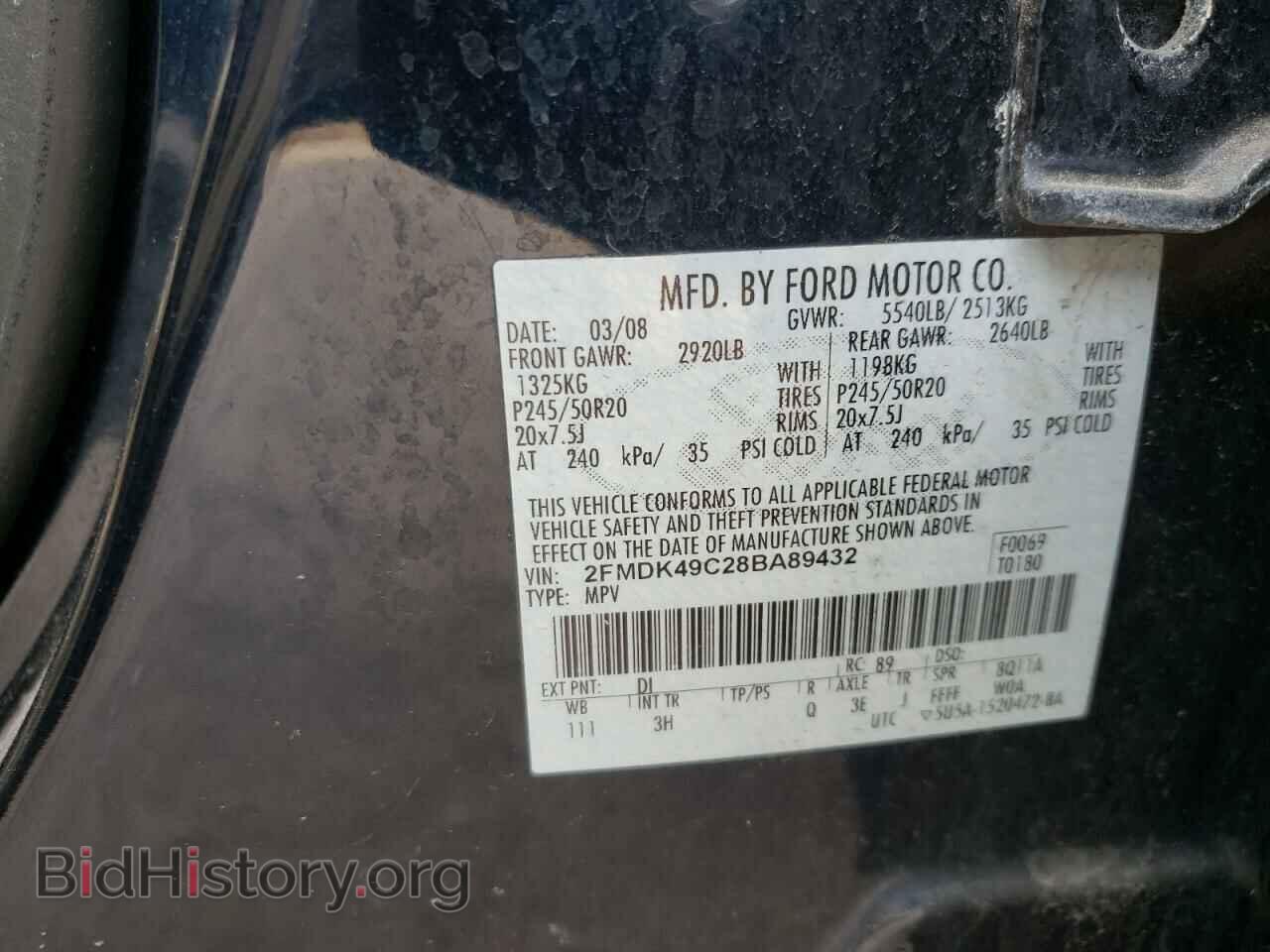 2008 FORD EDGE - VIN: 2FMDK49C28BA89432 - Photo 10