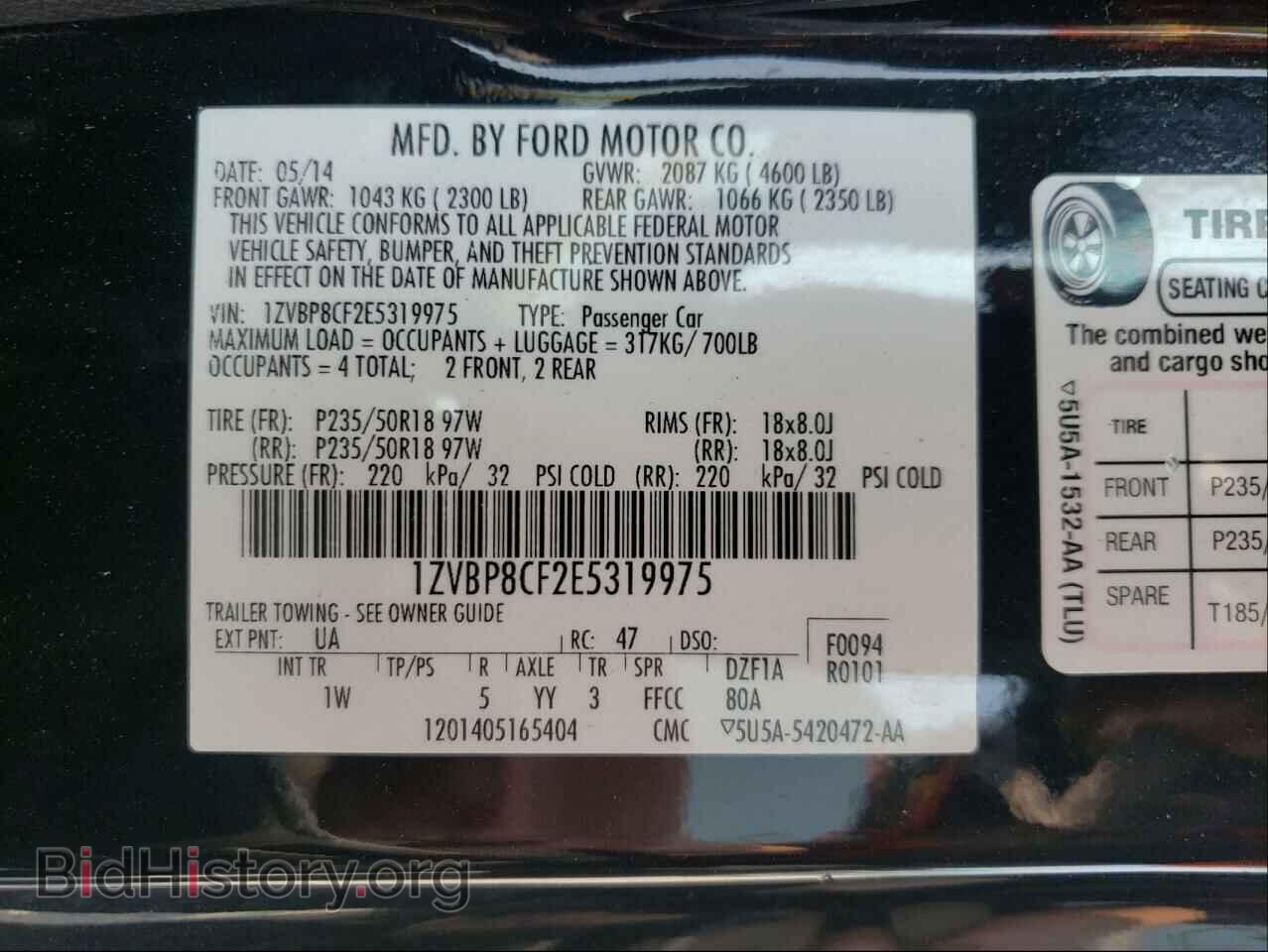 2014 FORD MUSTANG - VIN: 1ZVBP8CF2E5319975 - Фото 10
