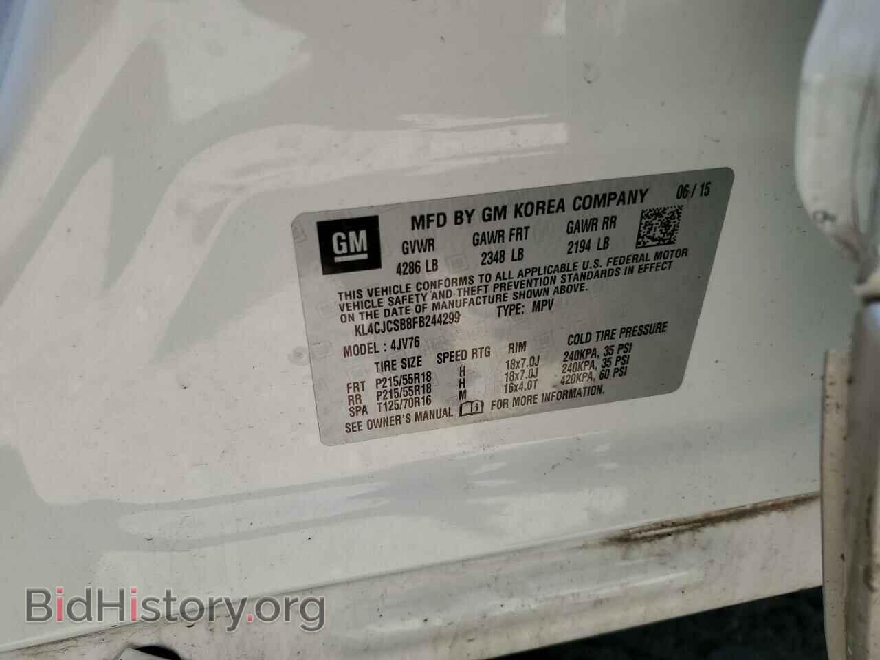 2015 BUICK ENCORE - VIN: KL4CJCSB8FB244299 - Фото 12