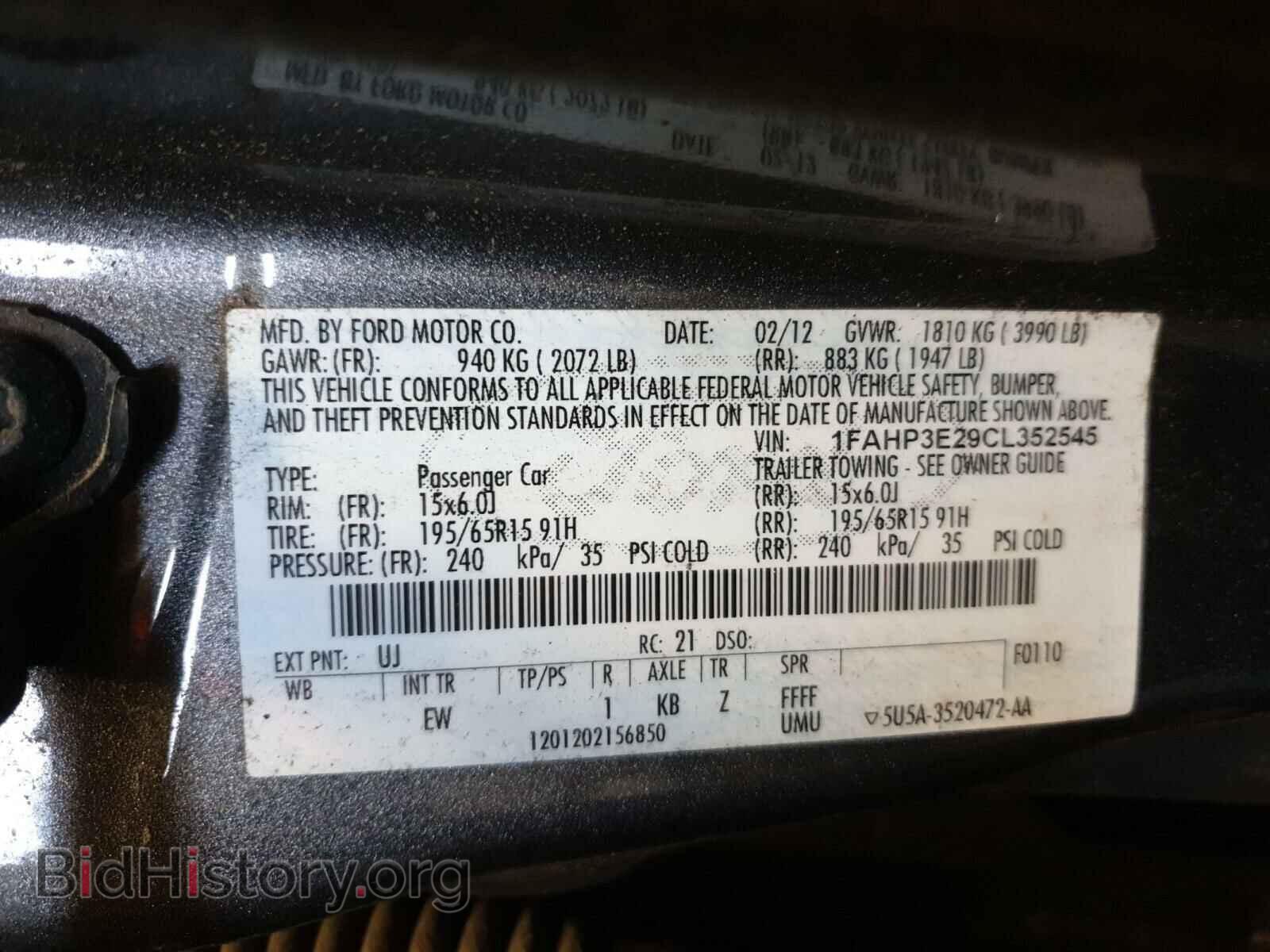 2012 FORD FOCUS - VIN: 1FAHP3E29CL352545 - Фото 10