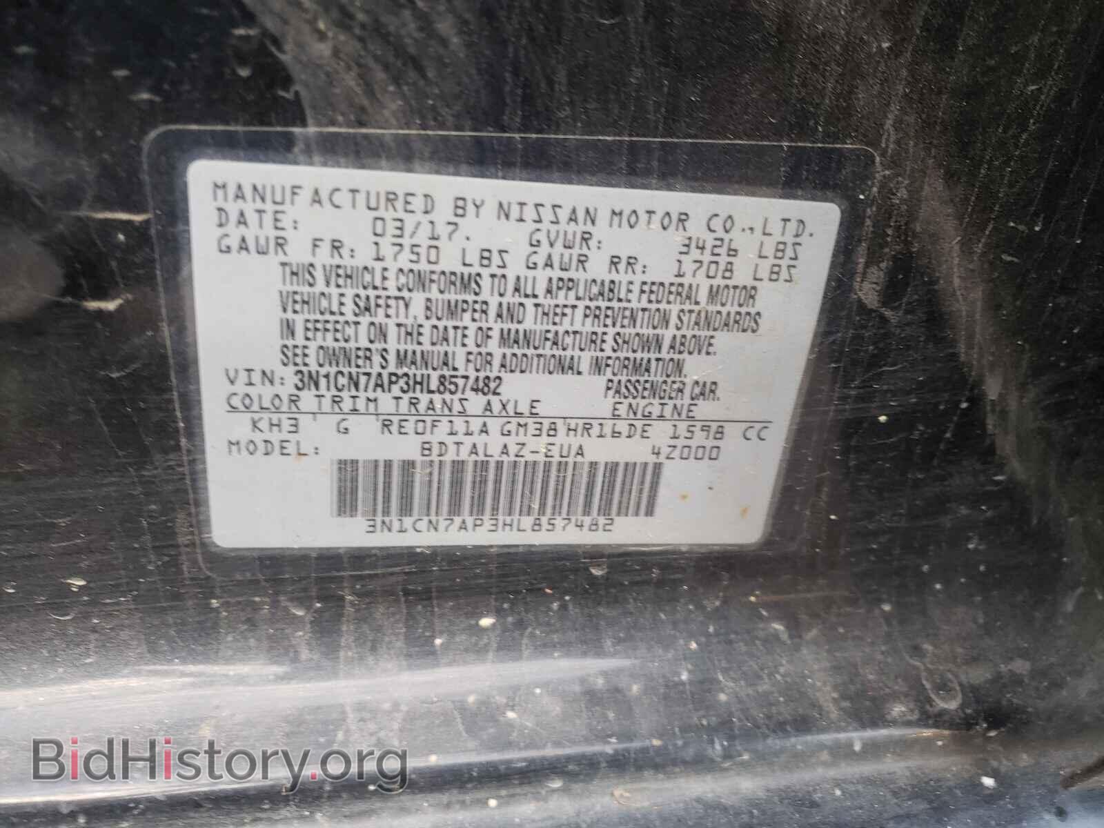 2017 NISSAN VERSA - VIN: 3N1CN7AP3HL857482 - Photo 10