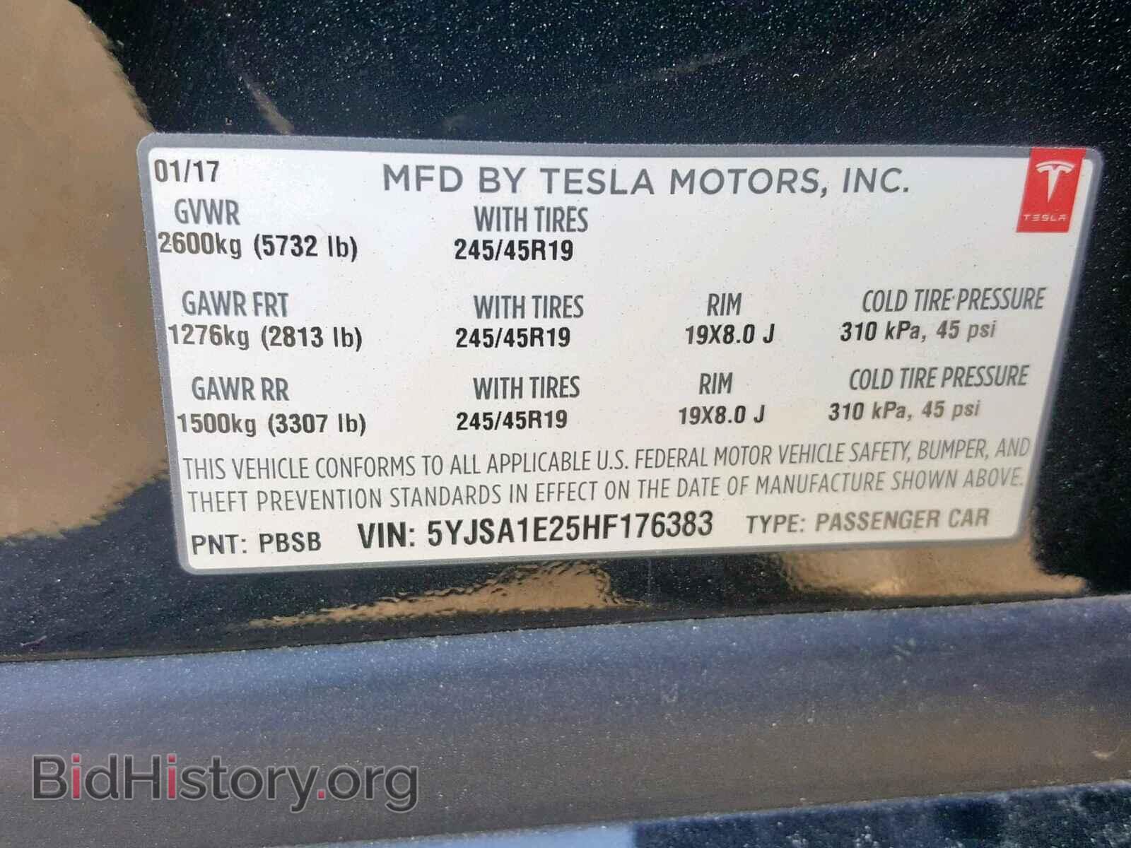 2017 TESLA MODEL S - VIN: 5YJSA1E25HF176383 - Photo 10