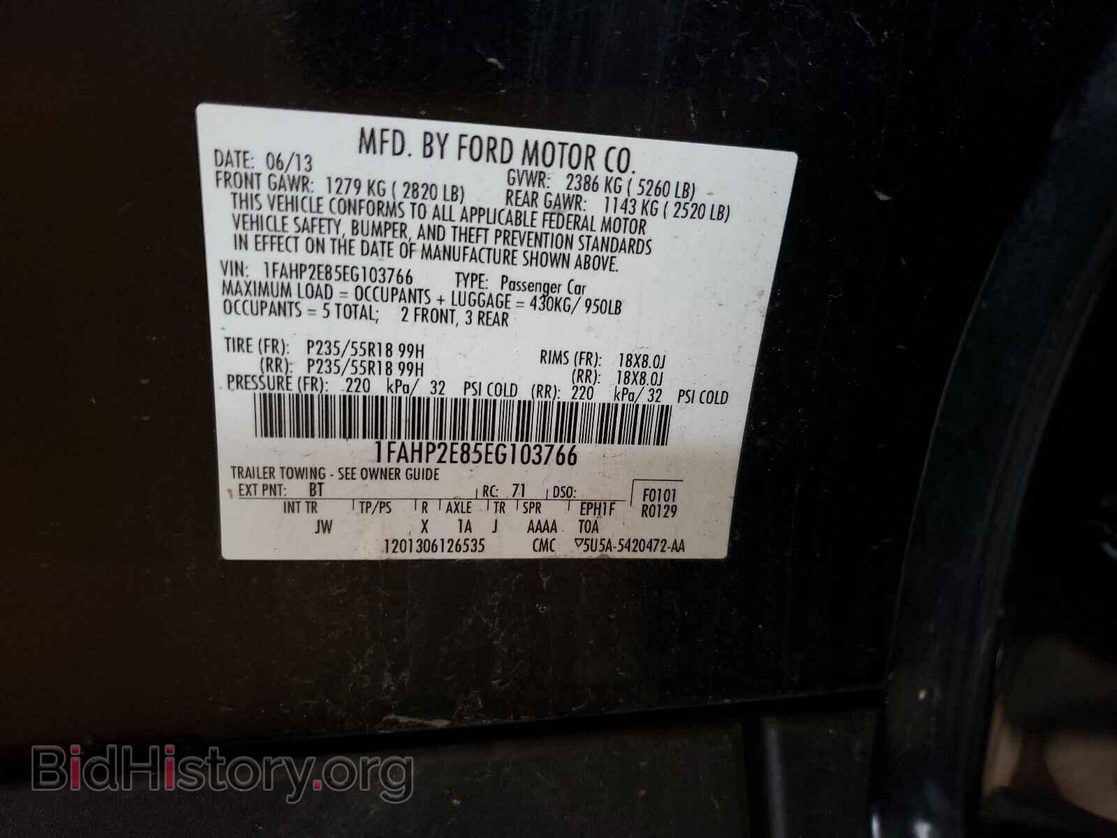 2014 FORD TAURUS - VIN: 1FAHP2E85EG103766 - Фото 10