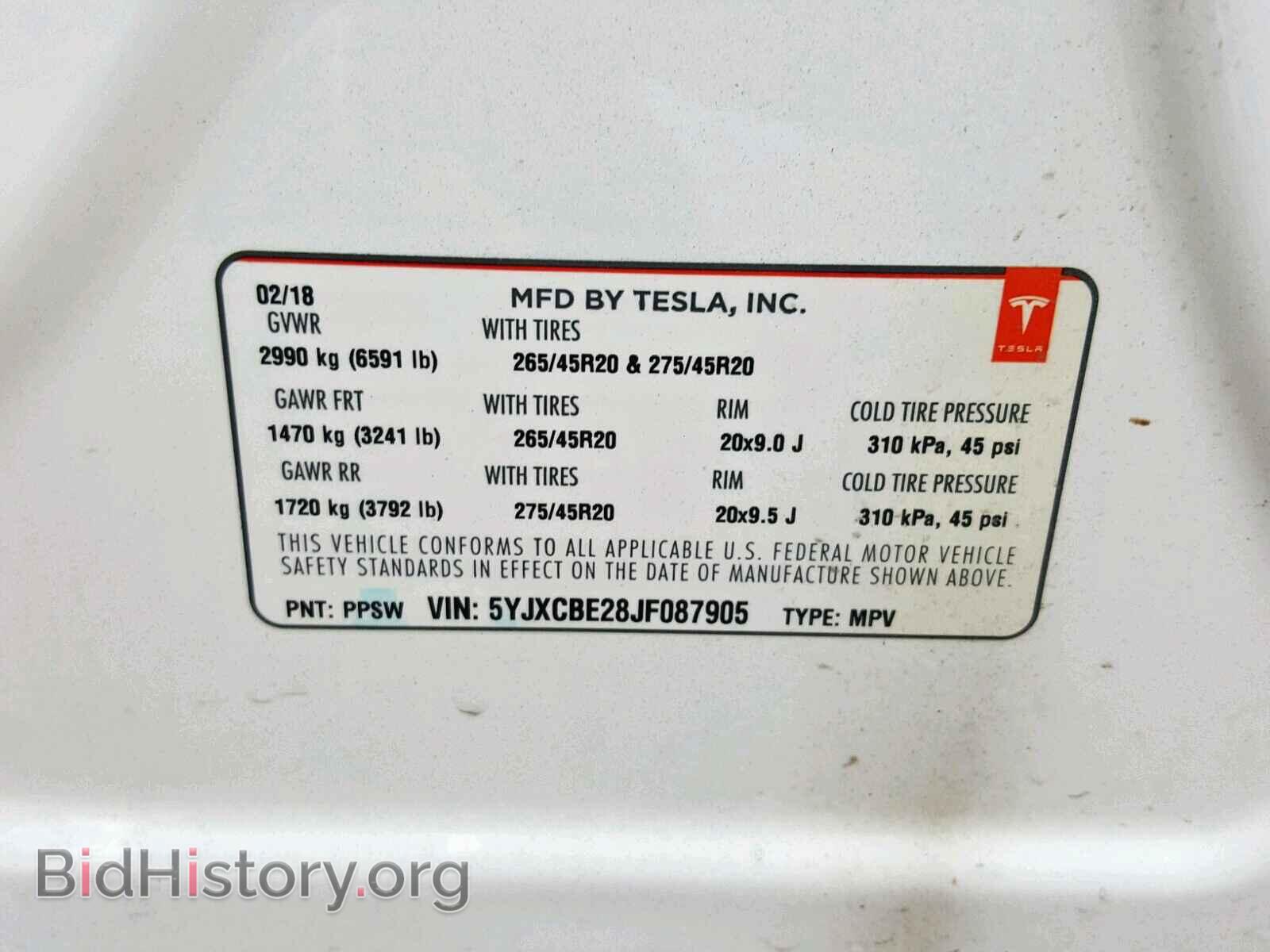 2018 TESLA MODEL X - VIN: 5YJXCBE28JF087905 - Photo 10
