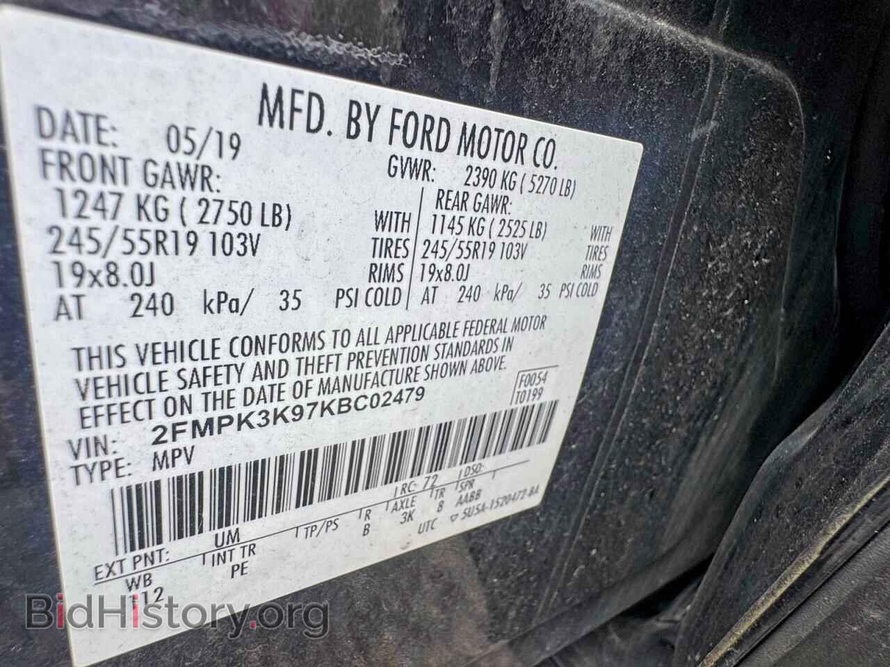 2019 FORD EDGE - VIN: 2FMPK3K97KBC02479 - Photo 10