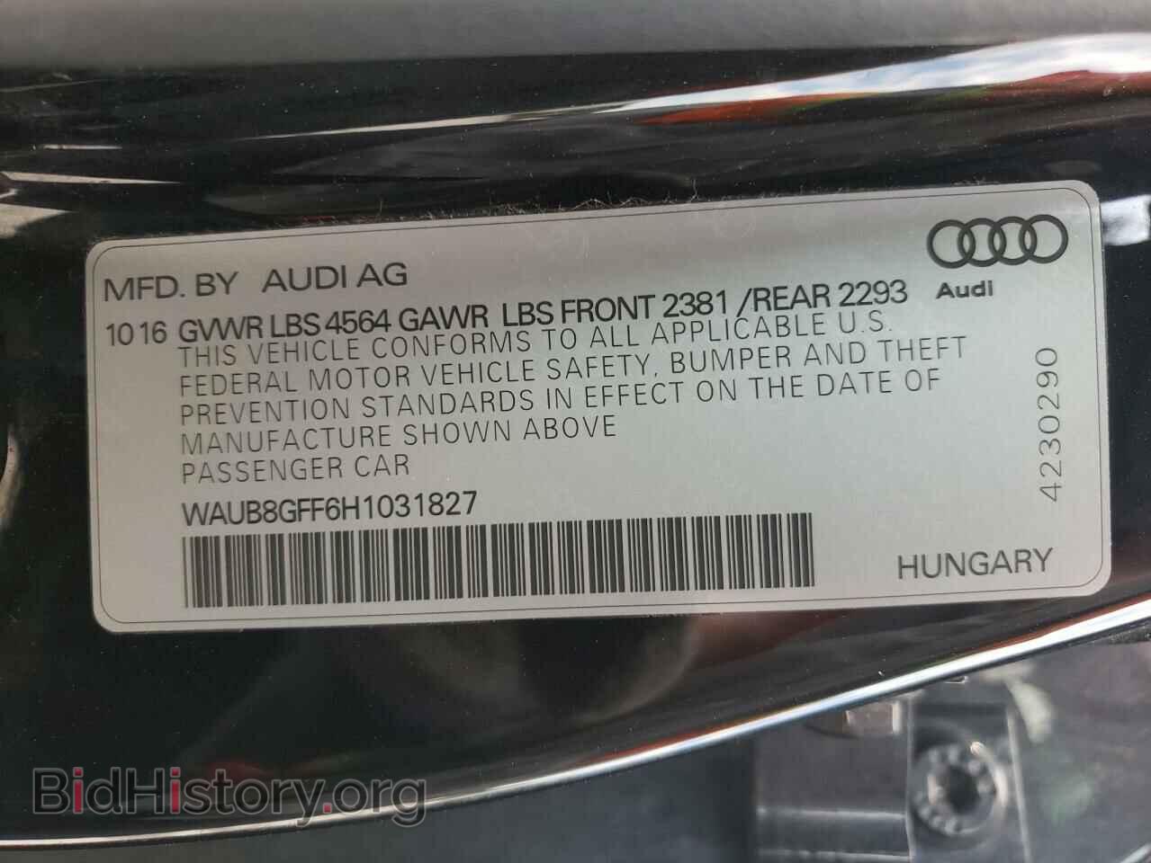 2017 AUDI A3 - VIN: WAUB8GFF6H1031827 - Фото 10